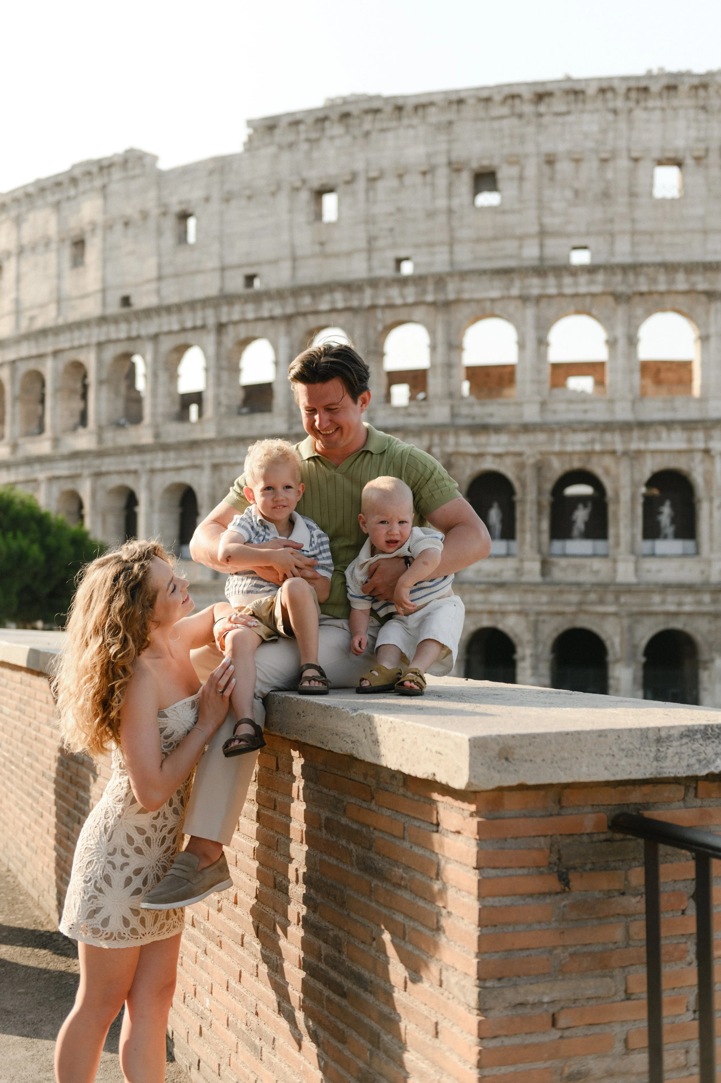 Family photoshoot near the Colosseum in Rome, Italy,