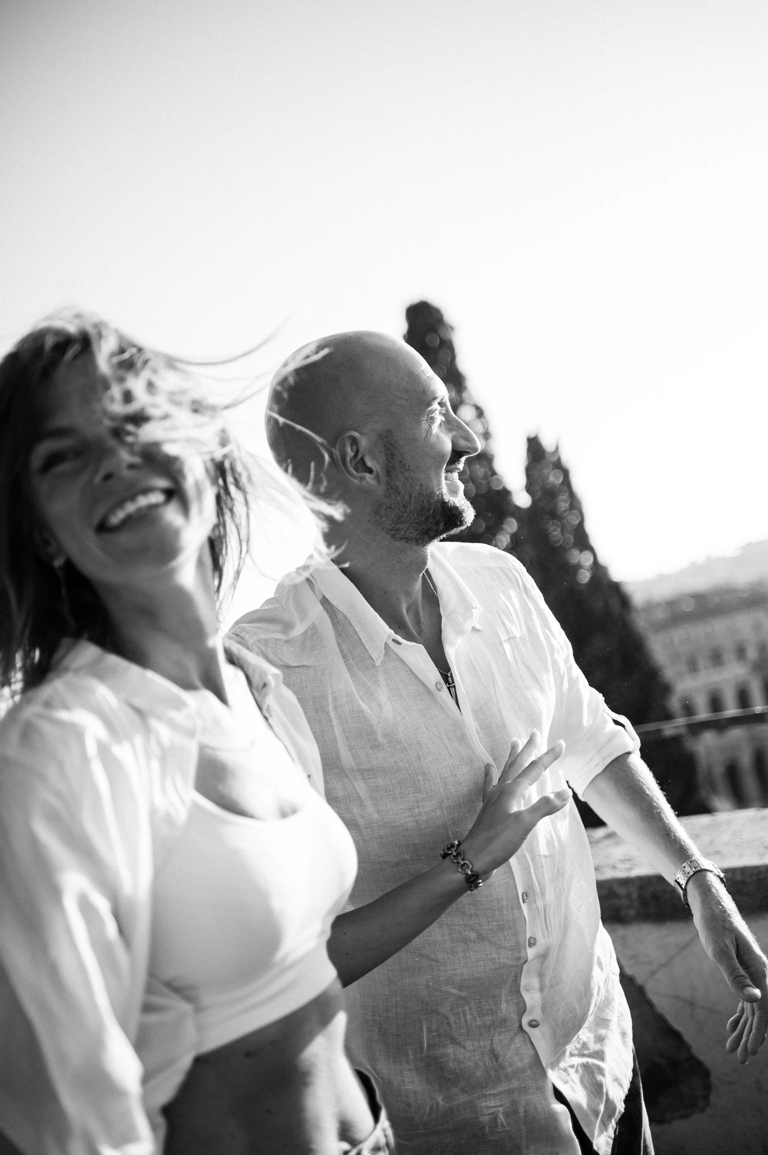 Black and white couple photoshoot in Rome