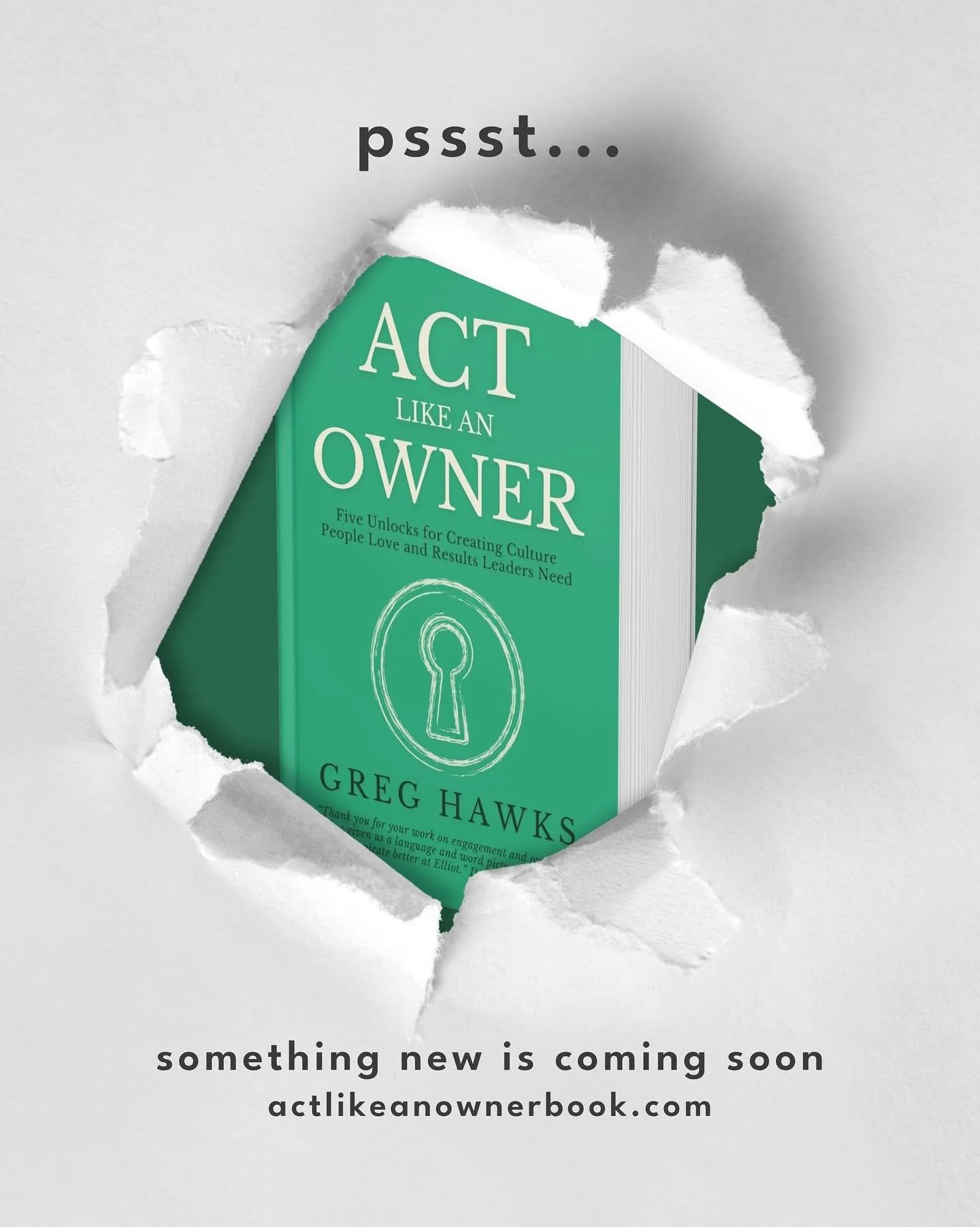 The secret is out (well, almost&hellip;)

These truths &amp; ideas have sparked thousands of leaders to think differently are about to appear live on paper pages!

Act Like an Owner coming soon&hellip; ⚡️

Actlikeanownerbook.com

#ActLikeAnOwner #Lea