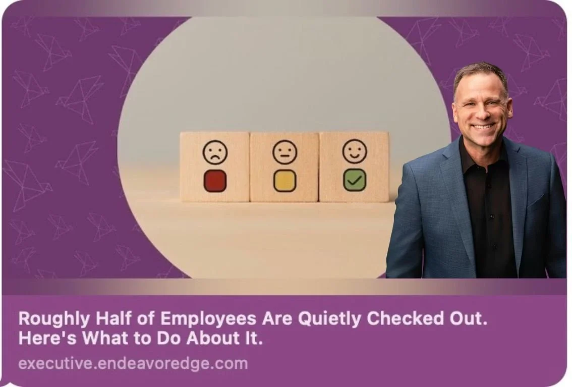 Half your team is checked out?!

This is a tale &ldquo;as old as time&rdquo; at this point. :) Statistically, they&rsquo;re not angry. Not quitting. Just&hellip;disengaged. What&rsquo;s interesting, though, is that most leaders respond the same way: 