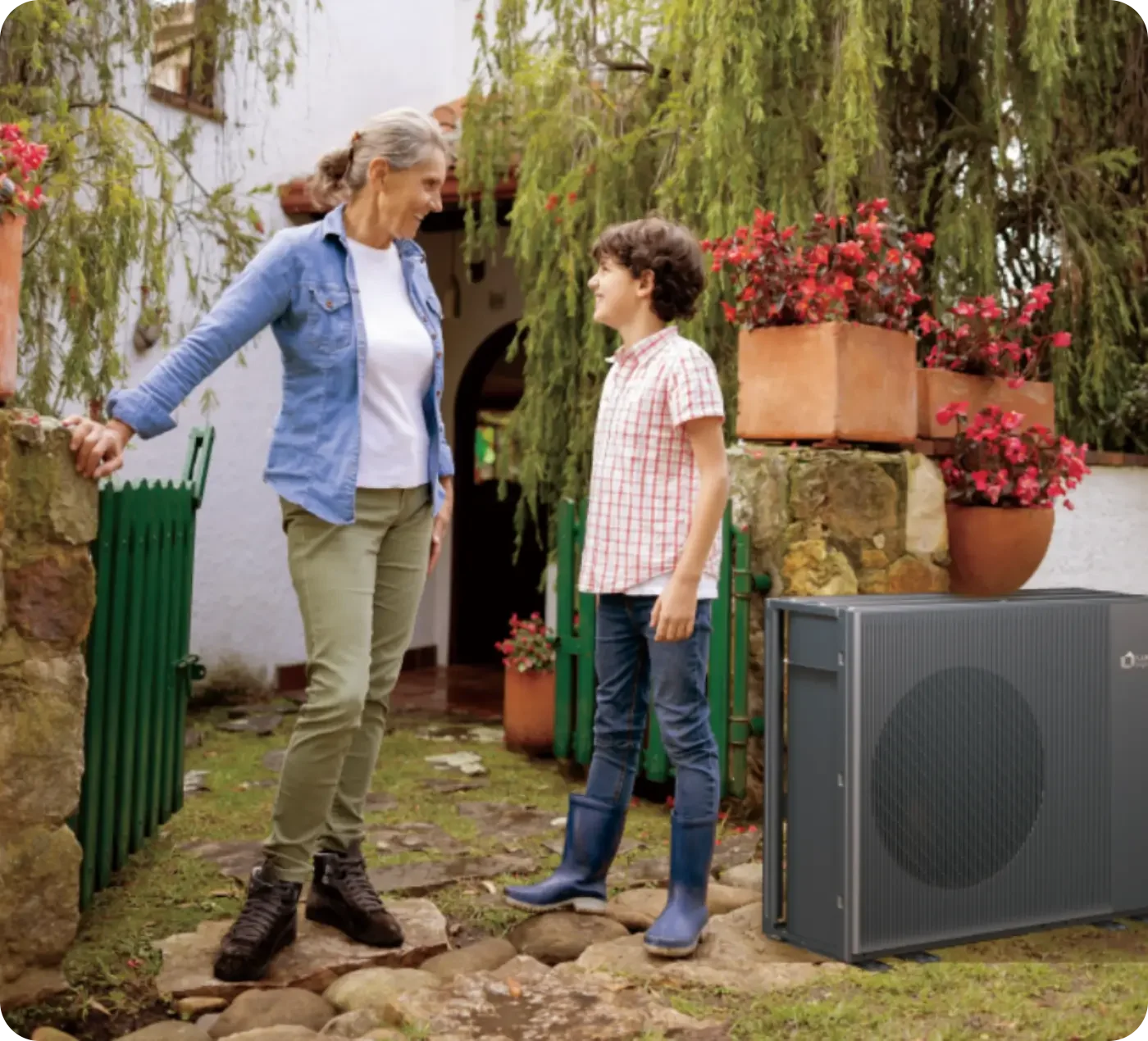 Moderne Wärmepumpe für effiziente und umweltfreundliche Heizung im Wohnhaus