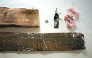 Plastic explosive belt worn by Abbas around his waist