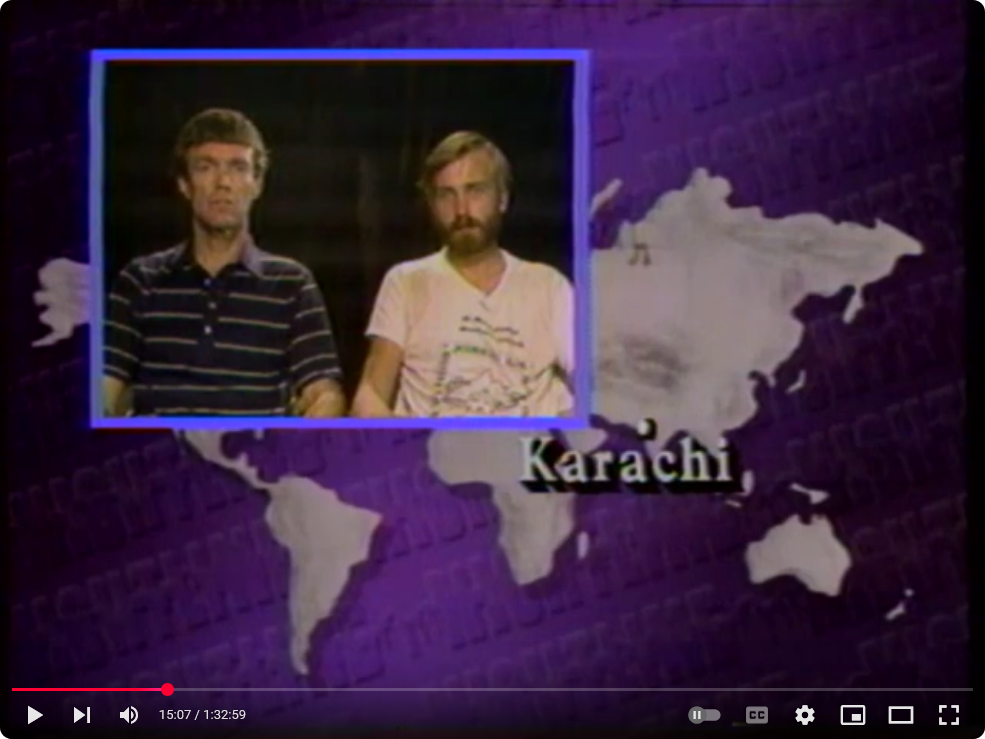 Richard Melhart and me being interviewed on ABC News from a studio in Karachi - the whole interview is on Youtube