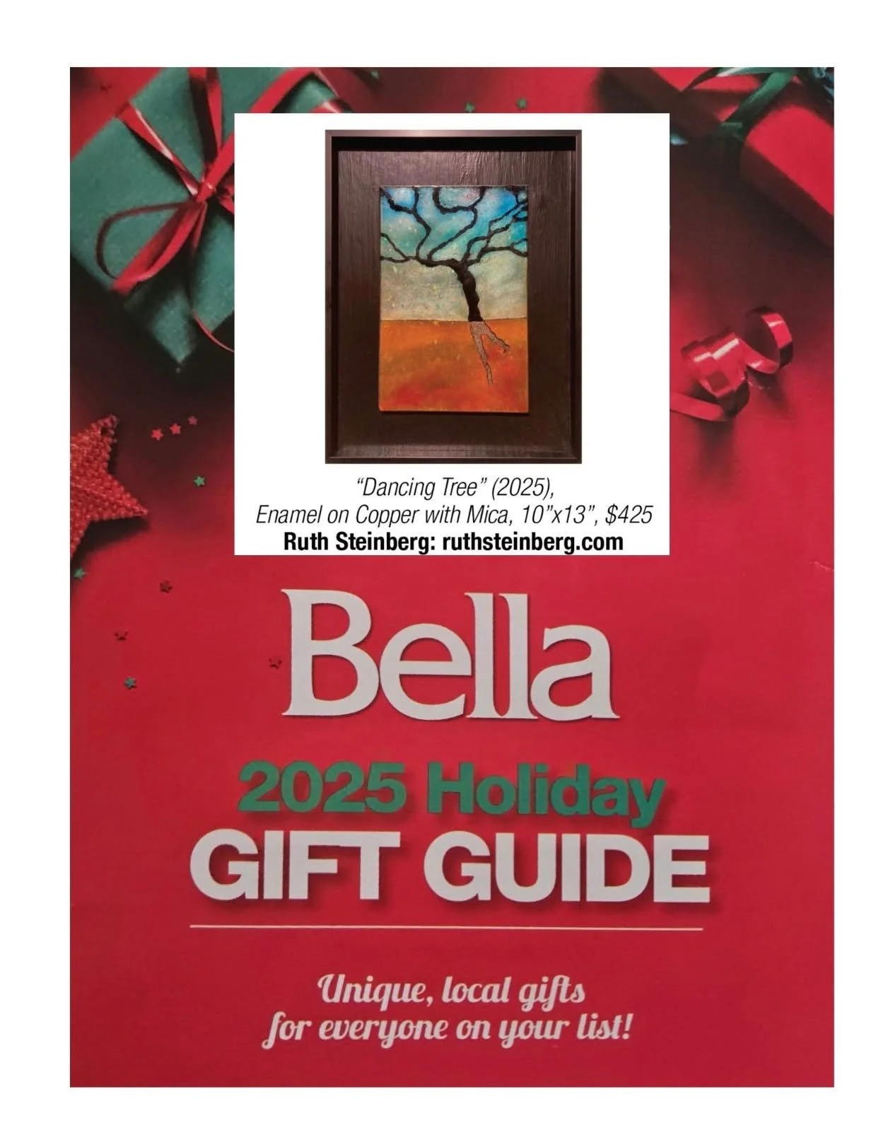 Bella Magazine @pensacolabella features &quot;Dancing Tree&quot; by Ruth Steinberg in their 2025 Holiday Gift Guide. Also available here, https://issuu.com/pensacolabella/docs/bella_gift_guide_november_2025 #holidayshopping #shop #art #fineart #ename