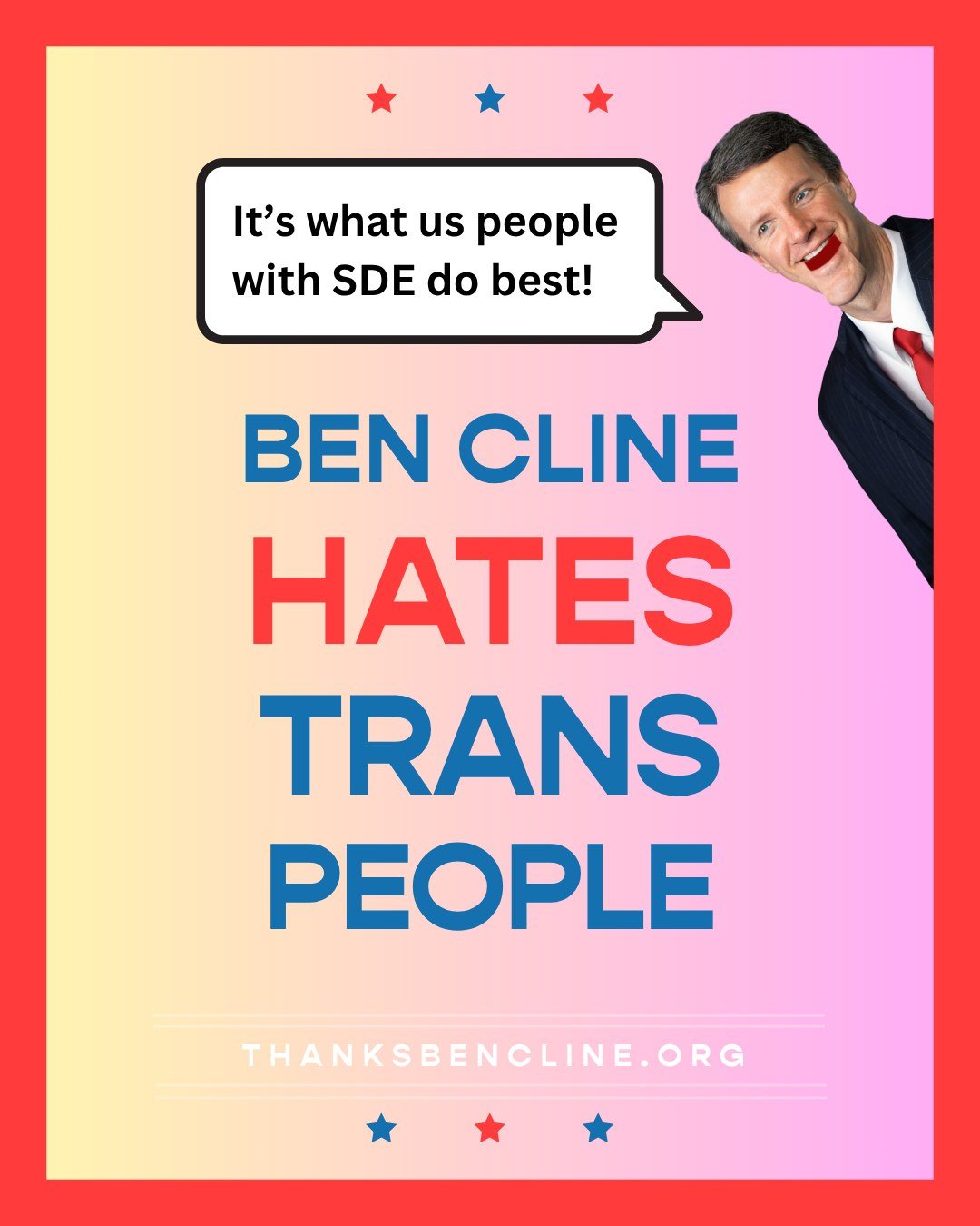 @repbencline Cline Hates Trans People! 

Well, duh, of course he does. 

After all, hating one of the smallest marginalized groups in the world is a requirement to maintain good standing with the, SDE Man Club of America.

#shenandoahvalley #BenCline