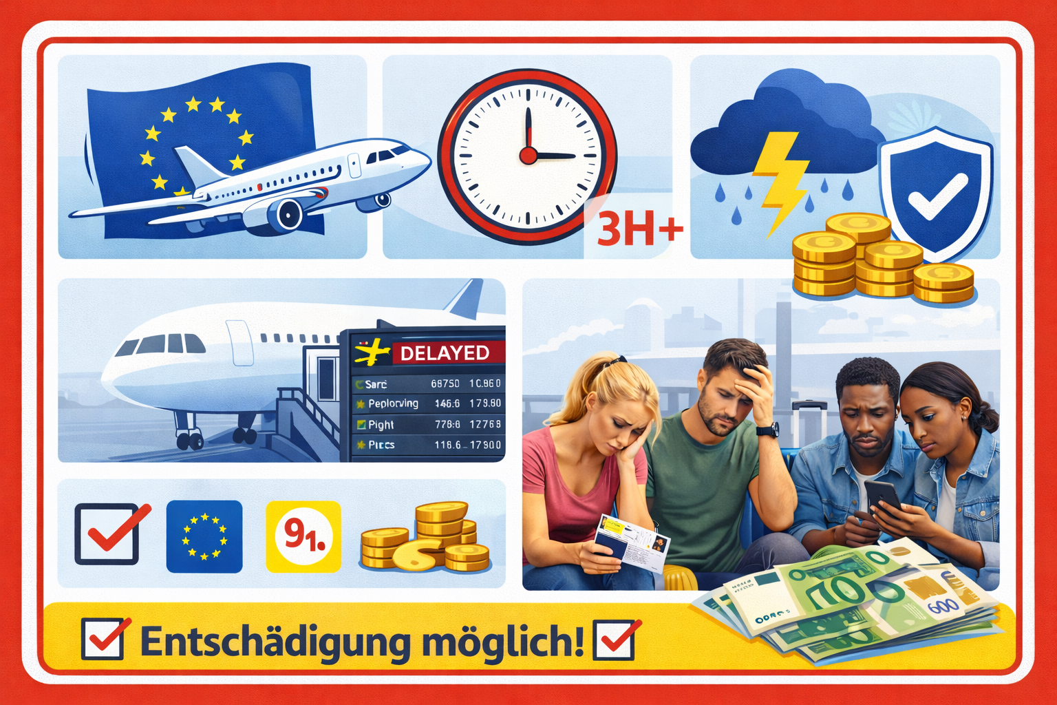 Flug verspätet? Diese Schritte führen zur Entschädigung