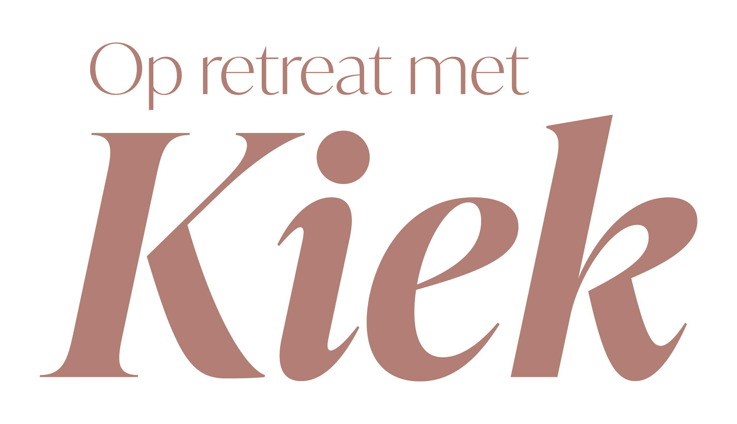 Tekst op de afbeelding dat zegt: 'Op retreat met Kiek'.