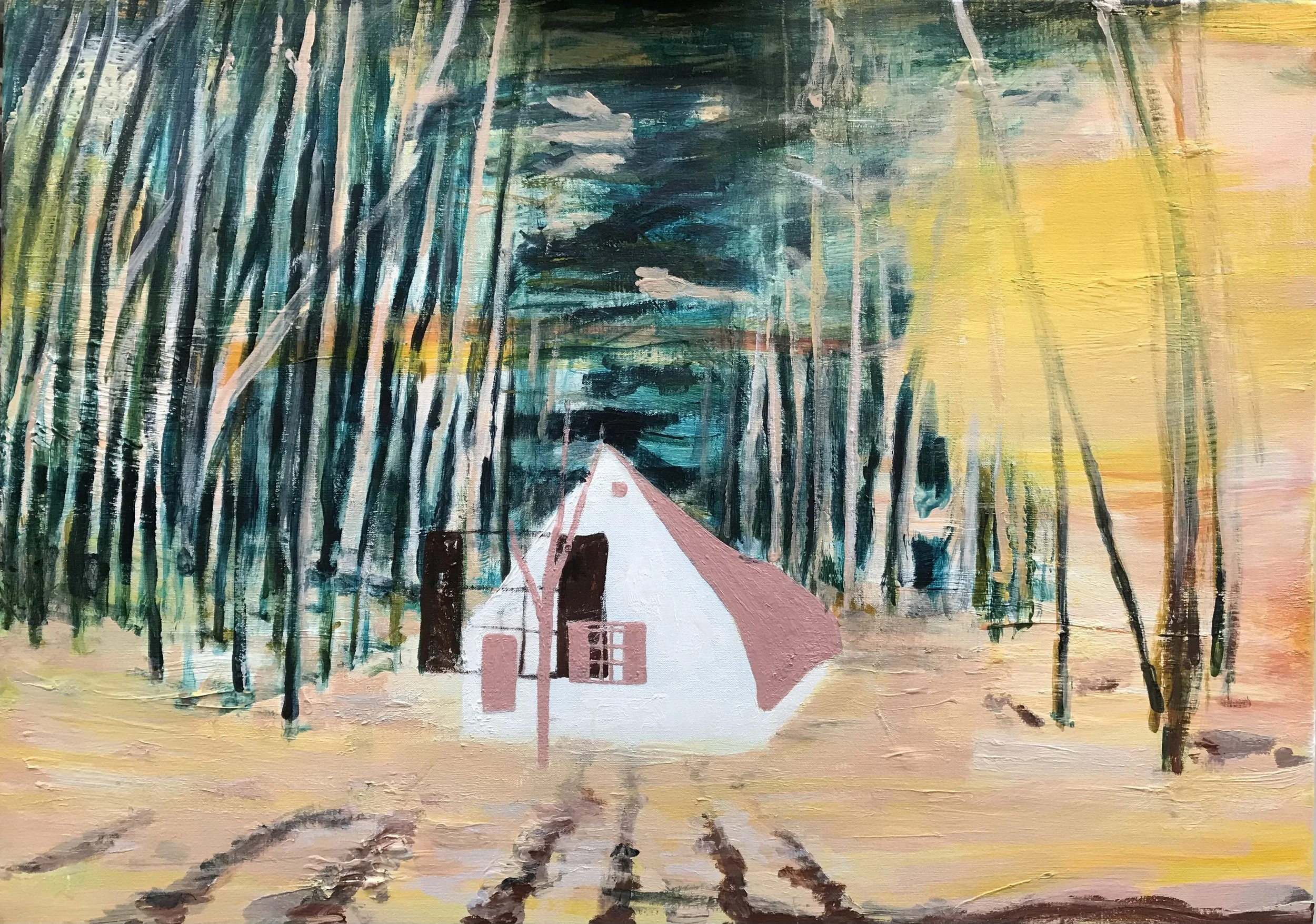 Down to the core, 2026;
acrylics on canvas, 70 x 50 x 3,5 cm / 35  x 20 x 1 inches