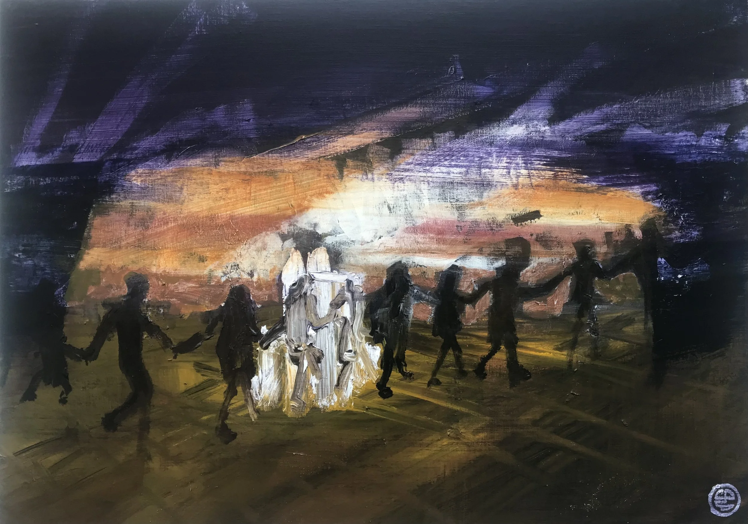 So called tradition, 2026;
acrylics on canvas, 70 x 50 x 3,5 cm / 35  x 20 x 1 inches
