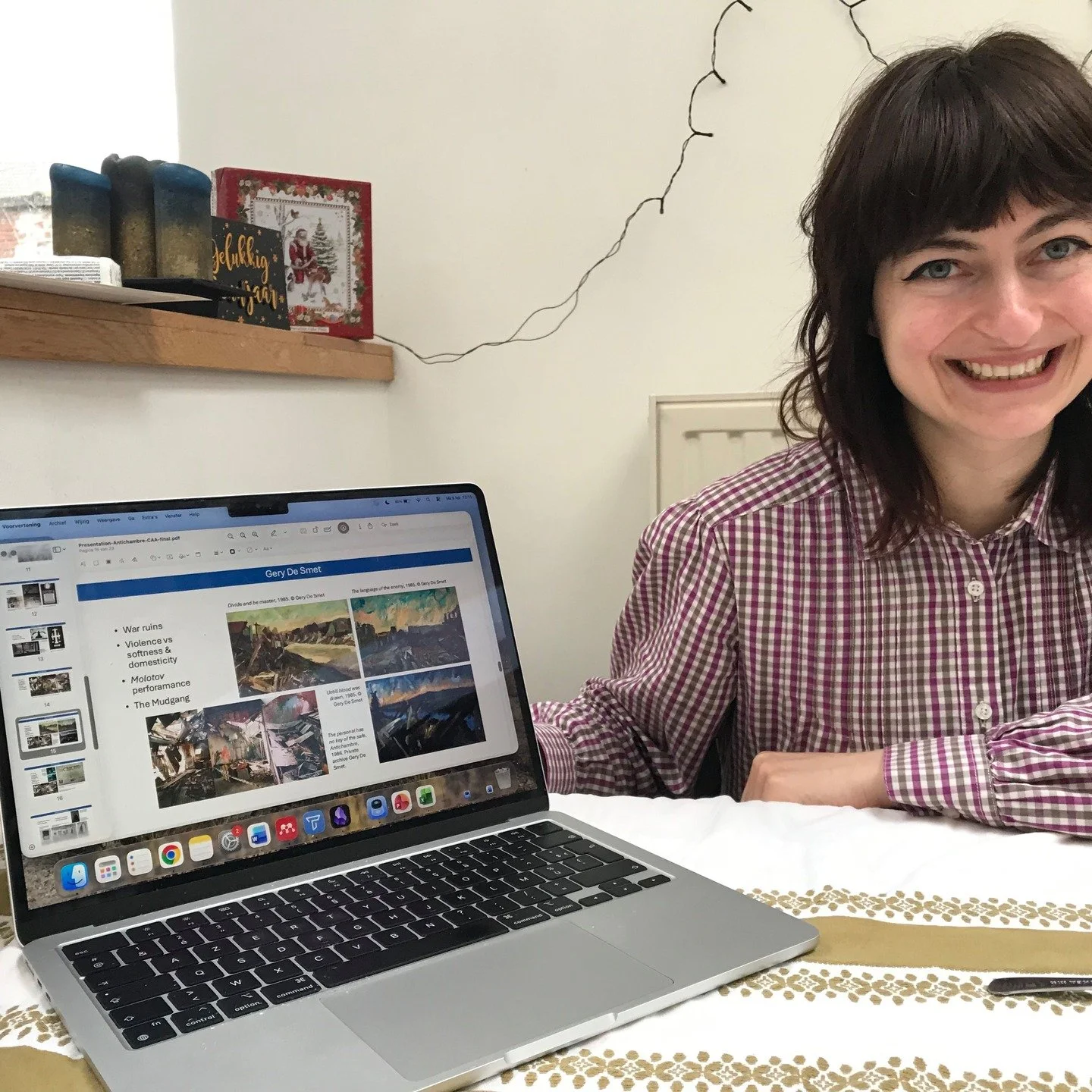 Sofie Frederix with a slide for her Lecture at the CCA Annual Conference in Chicago tomorrow.
My installation at the show Antichambre in Gent (1986) and my paintings where the inspiration came from.