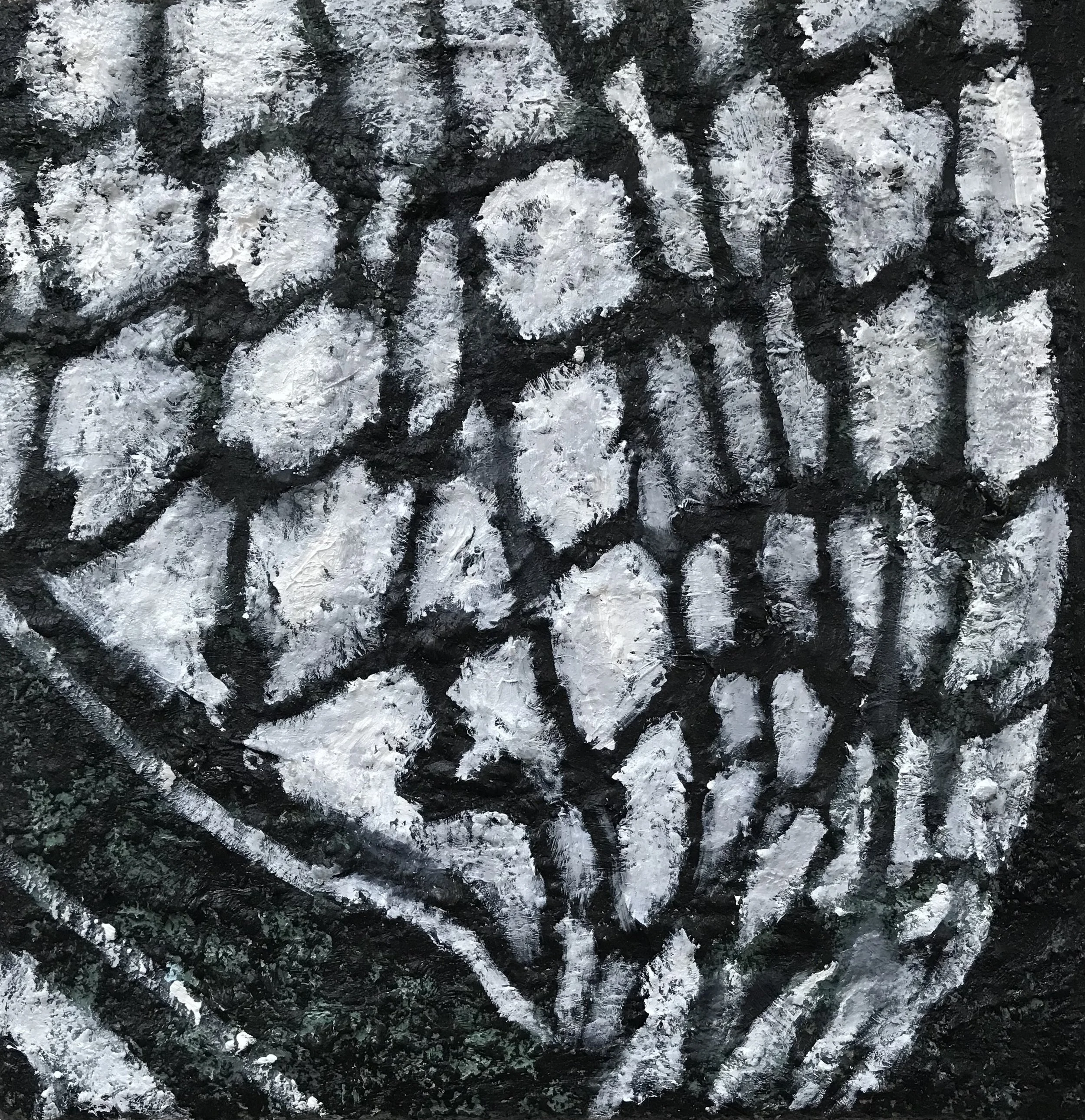 Offermaand / Sacrifice Month; 2026, oil on canvas, 25 x 25 x 5 cm / 9.8 x 9.8 x 1.5 inches