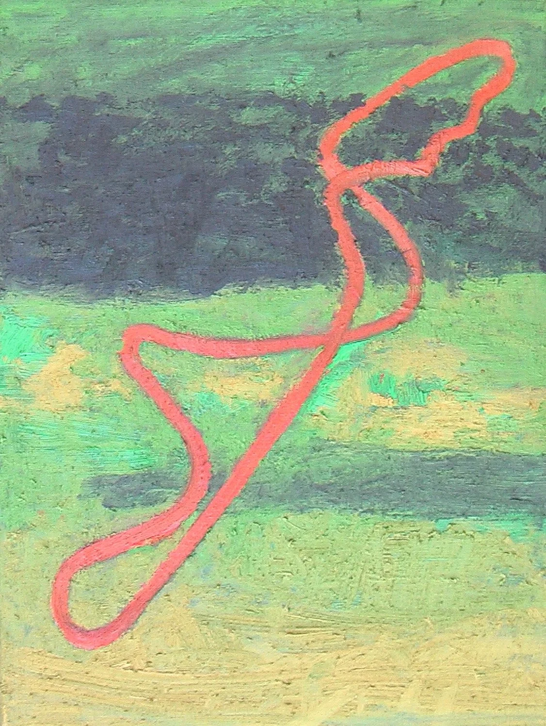Magny-cours circuit, 2007;
oil on canvas, ca. 40 x 30 x 1.8 cm / 15.8  x 11.8 x 0.8 inches