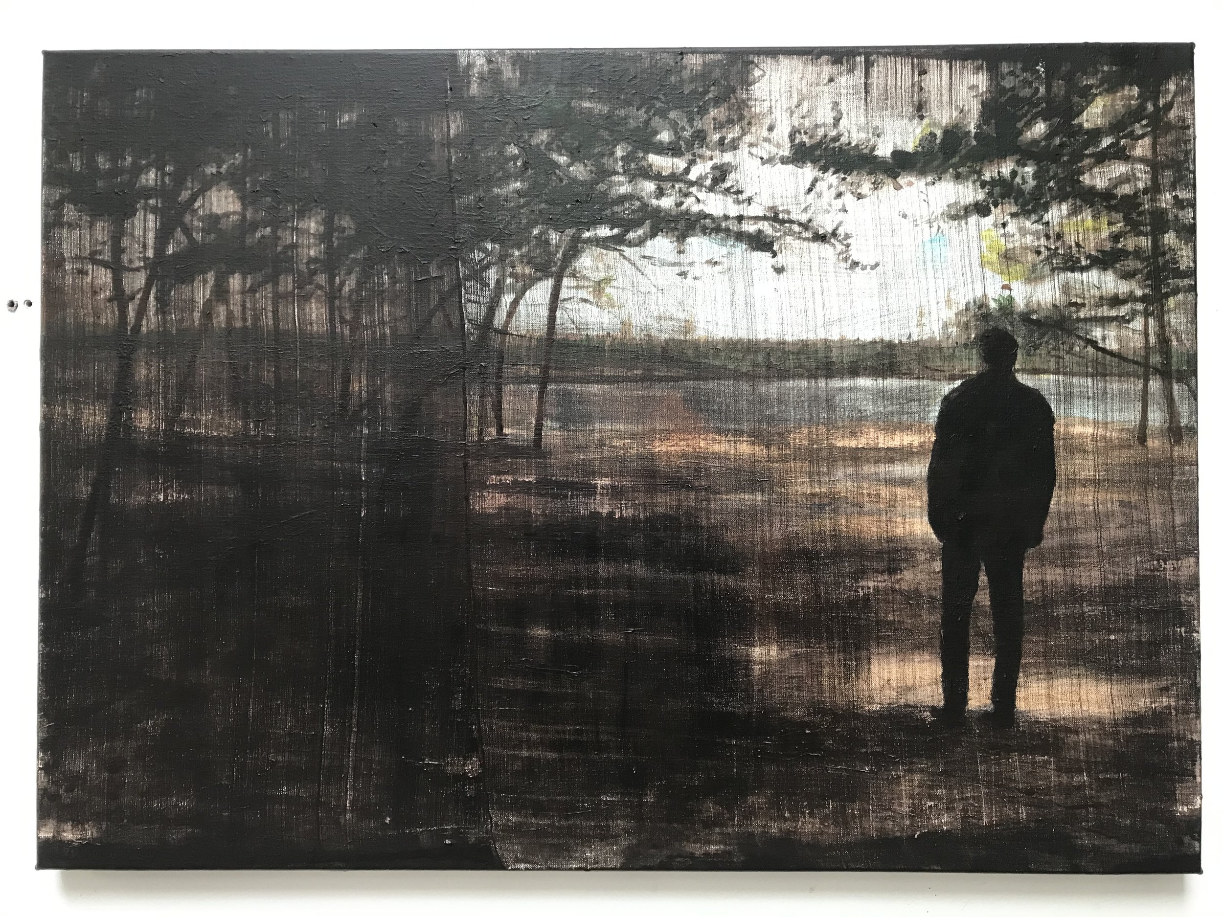 Het beste zand / The best sand, 2026;
acrylics on canvas, 70 x 50 x 3,5 cm / 35  x 20 x 1 inches