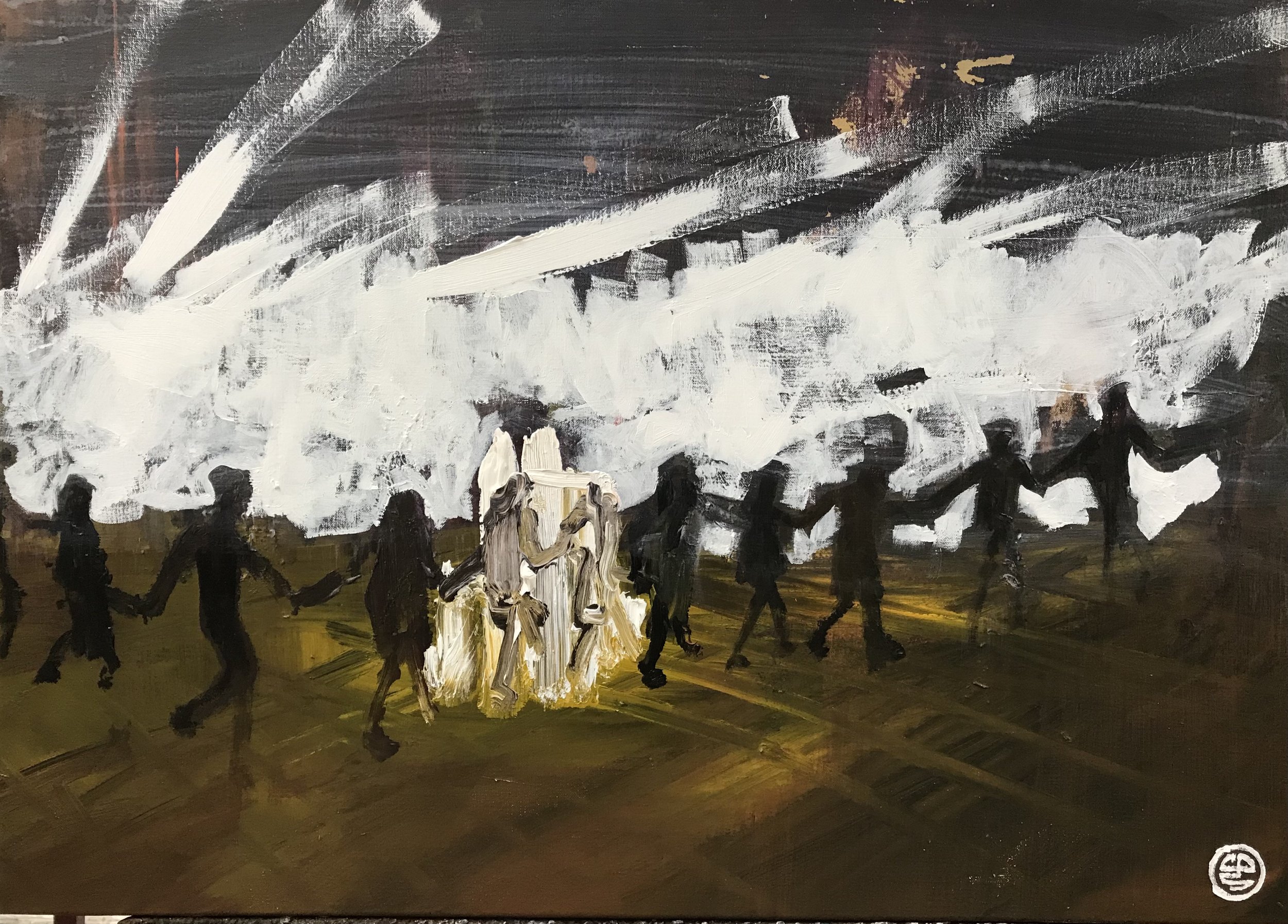 Zogenoemd traditie / So called tradition, 2026;
acrylics on canvas, 70 x 50 x 3,5 cm / 35  x 20 x 1 inches