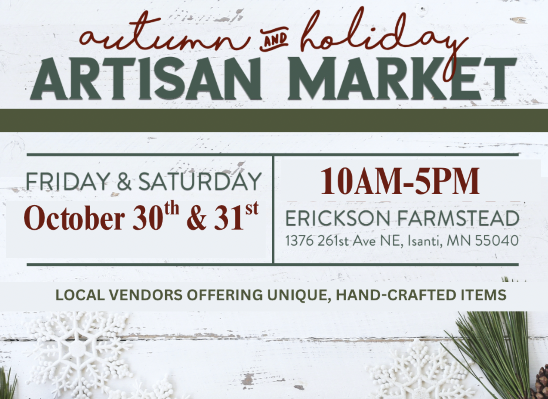 Autumn & Holiday Artisan Market