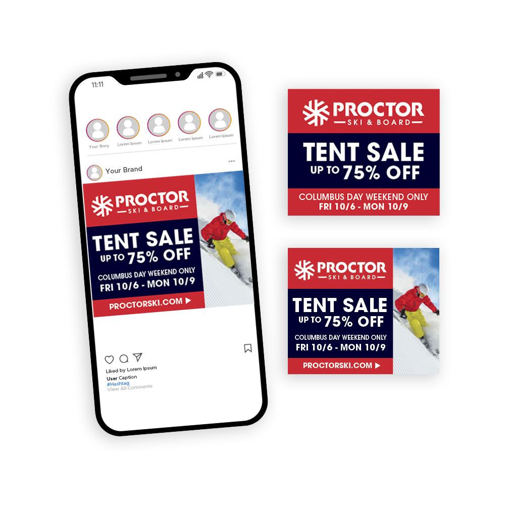 Digital ad campaign for Proctor Ski.