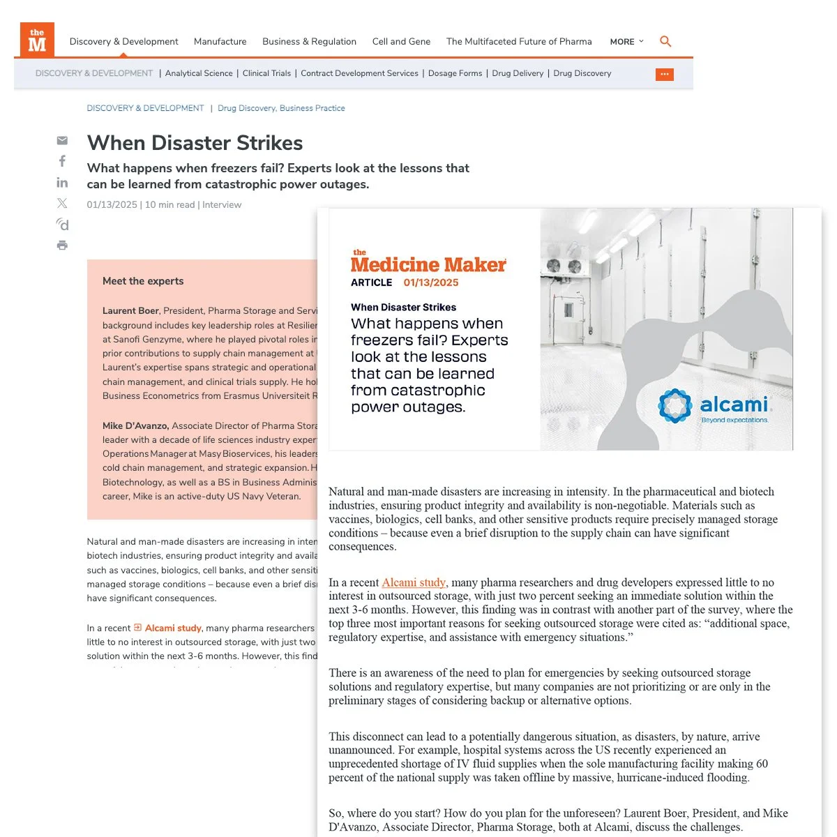 Interview and article written for Medicine Maker publication.