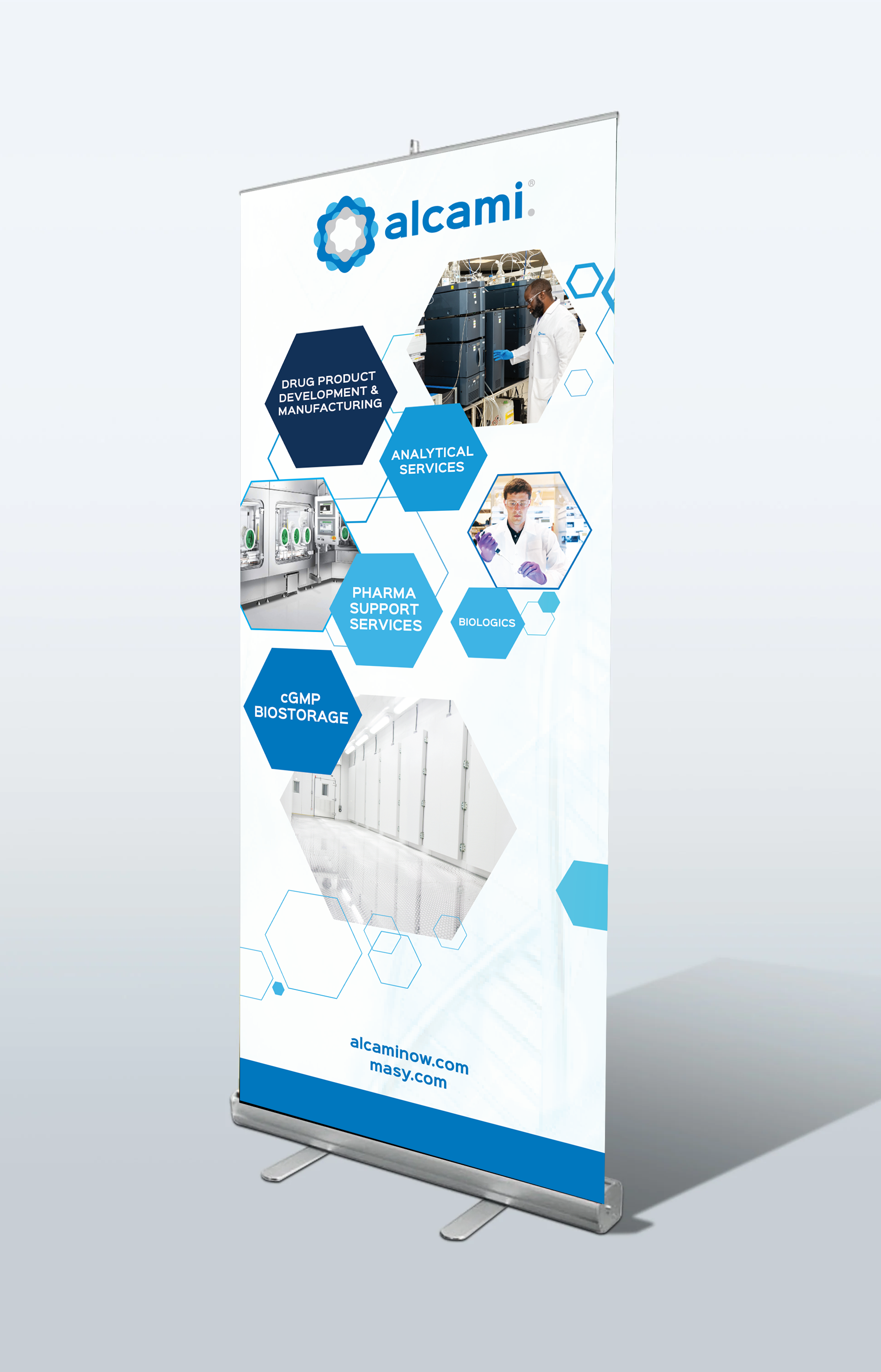 Small pullup tradeshow backdrop.