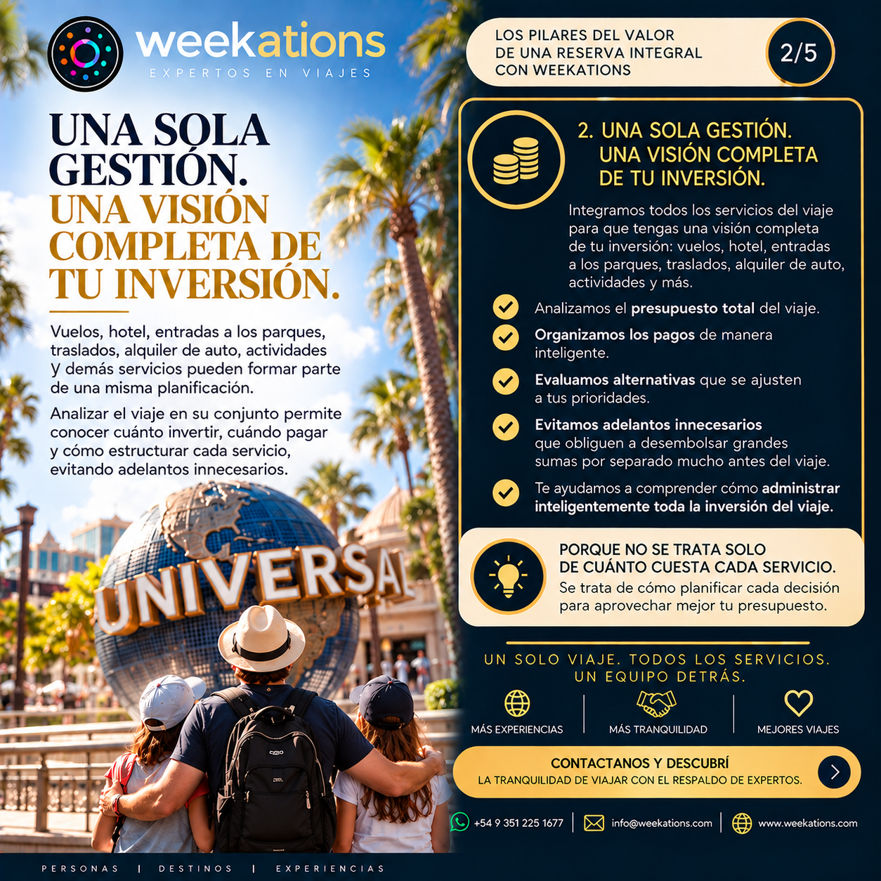Disney + Universal: una sola gestión, una visión completa de tu inversión