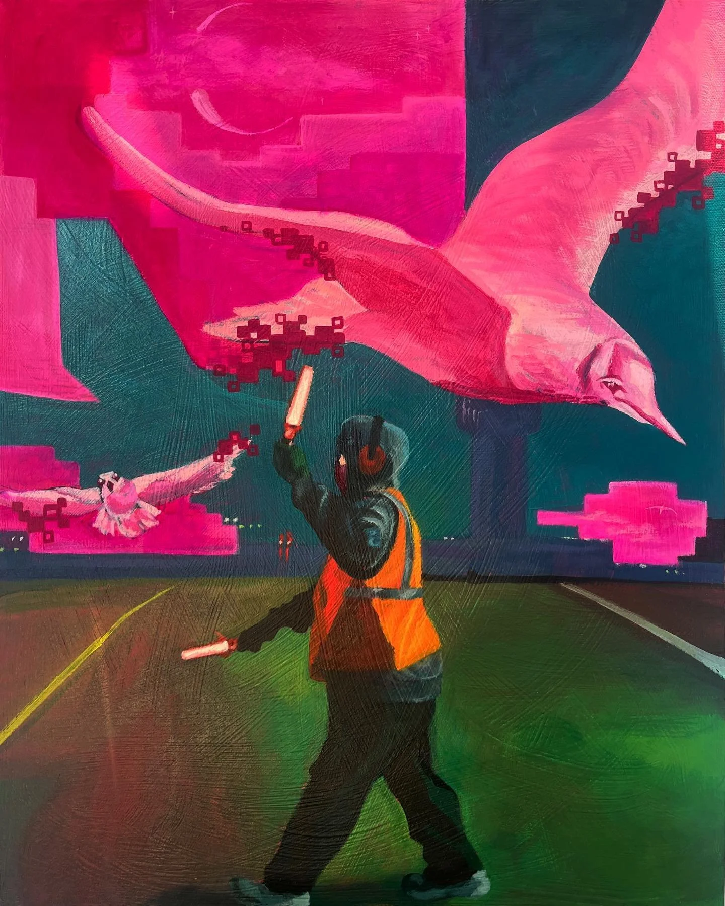 My first painting project complete in my new space 🥲🥰💞✨🪩🕺 It&rsquo;s been a dream to live where I do, being inspired by other artists each and every day. I have been in a very bad rut though, struggling to make my own work happen. Often opting t