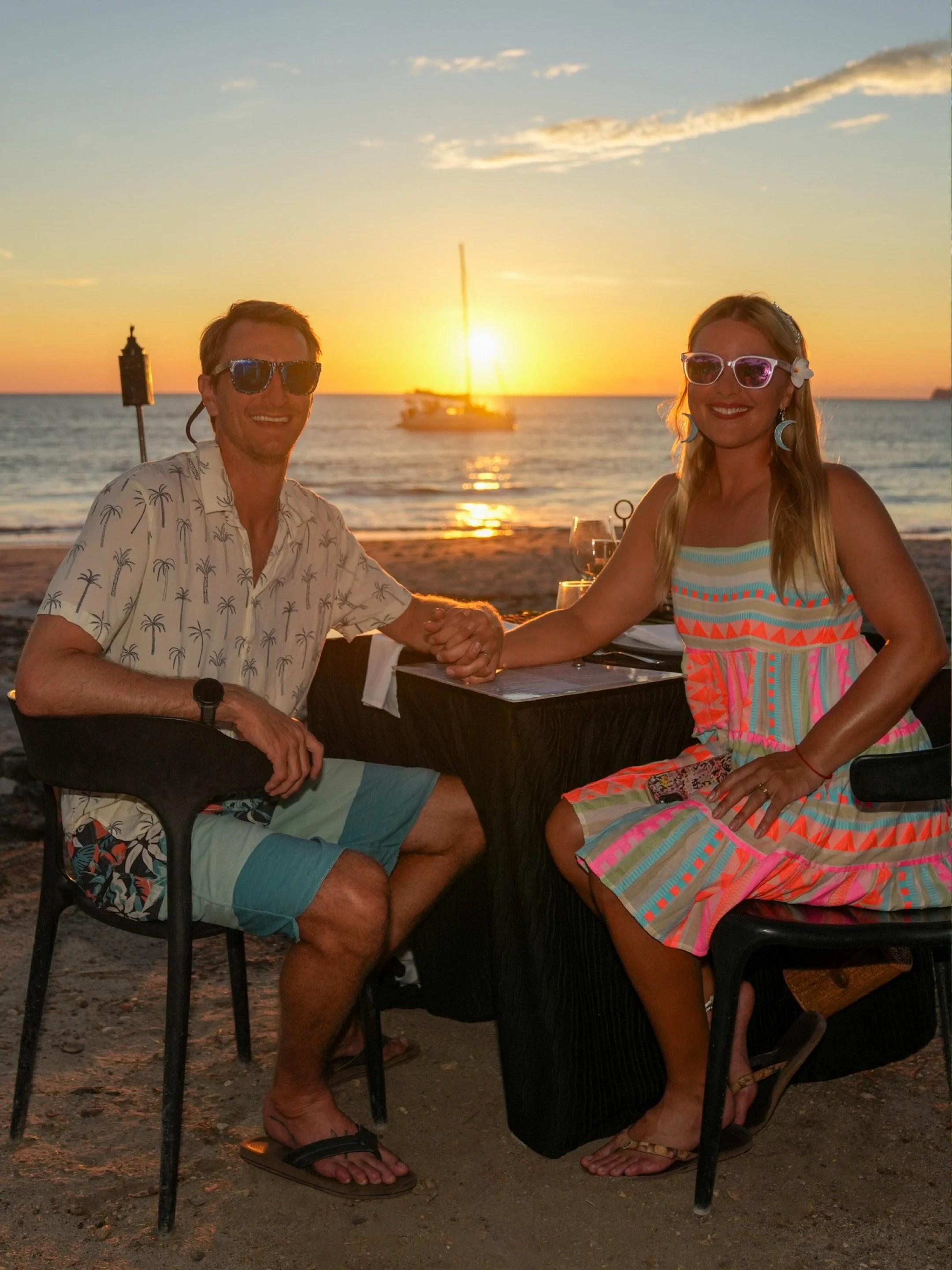 Before leaving for Rome, we celebrated our anniversary with a beautiful sunset dinner at @cocolococr the exact place where we first met 8 years ago. 🌅❤️

It felt so special being back there together, knowing this is where our story began. Some place