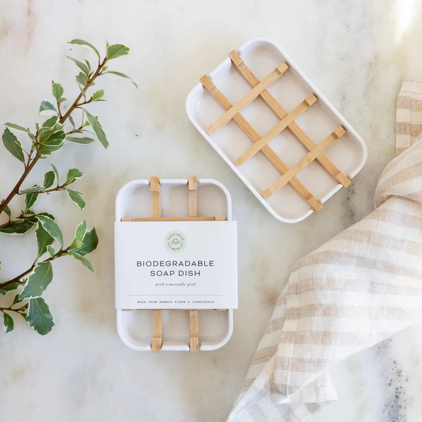 Biodegradable Soap Dish Tray - White