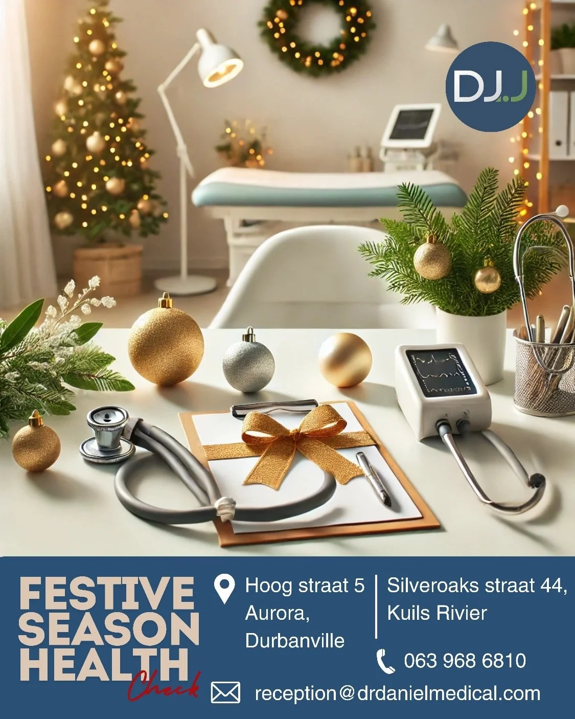 Feeling run-down as the year ends? Book your festive health check with Dr Dani&euml;l Joubert &mdash; keeping the Northern Suburbs healthy 👨🏻&zwj;⚕️
Open Monday - Saturday 9:00 - 20:00 in Kuilsriver &amp; Durbanville. Available for in practice- and