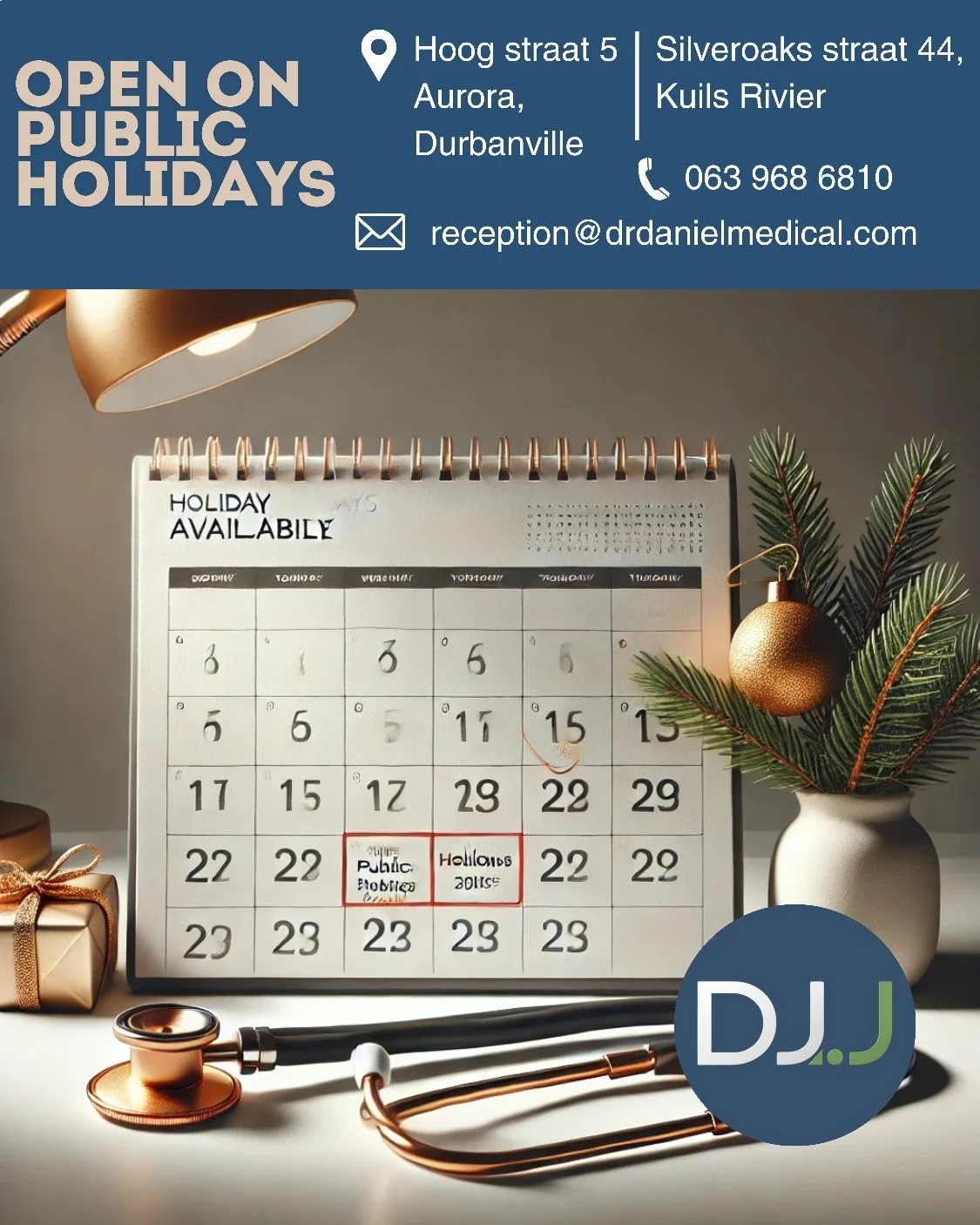 Holiday plans shouldn&rsquo;t be ruined by sudden illness 🤒😷 We&rsquo;re open on public holidays!!! Open Monday - Saturday 9:00 - 20:00 in Kuilsriver &amp; Durbanville. Available for in practice- and telephonic -consultations and home visits.
📞 Ca