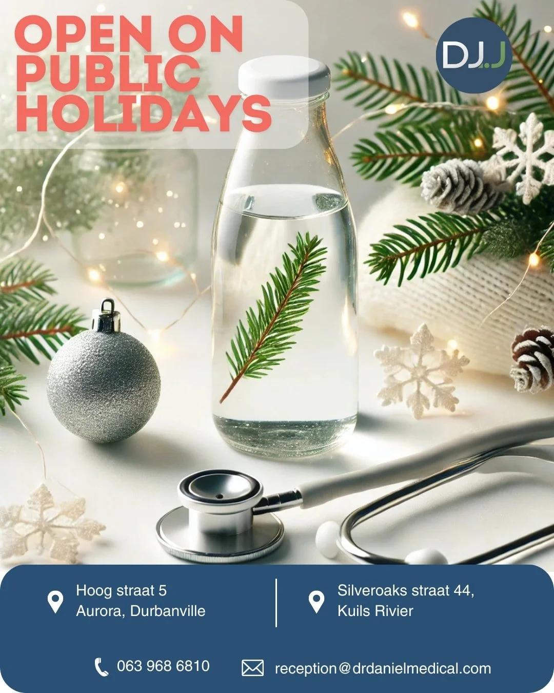 🎄Klop Feesstres🎄 
Feesstres is werklik. As angs, moegheid of uitbranding jou inhaal 😵&zwj;💫 is ons hier om te help.
#FestiveWellness #feestydgesondheid  #StressSupport #stressondersteuning #GPServices #kuilsrivier #kuilsriver #northernsuburbs #du