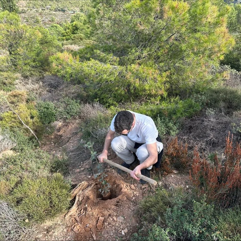 On Sunday we participated in a great reforestation event hosted by @oloimaziboroume. It was amazing to see so many people of all ages join the effort to turn Mount Penteli greener once again #reforestation #green #environment