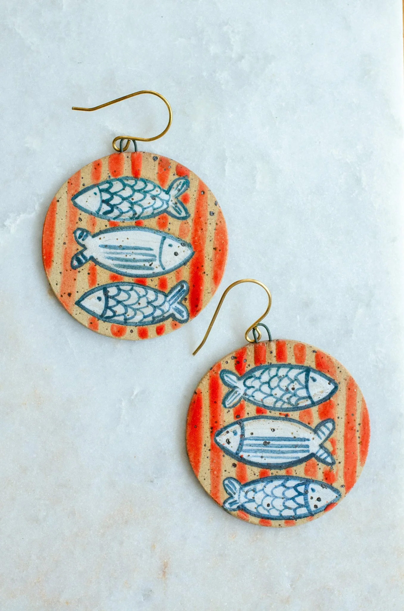 French fish in speckled clay