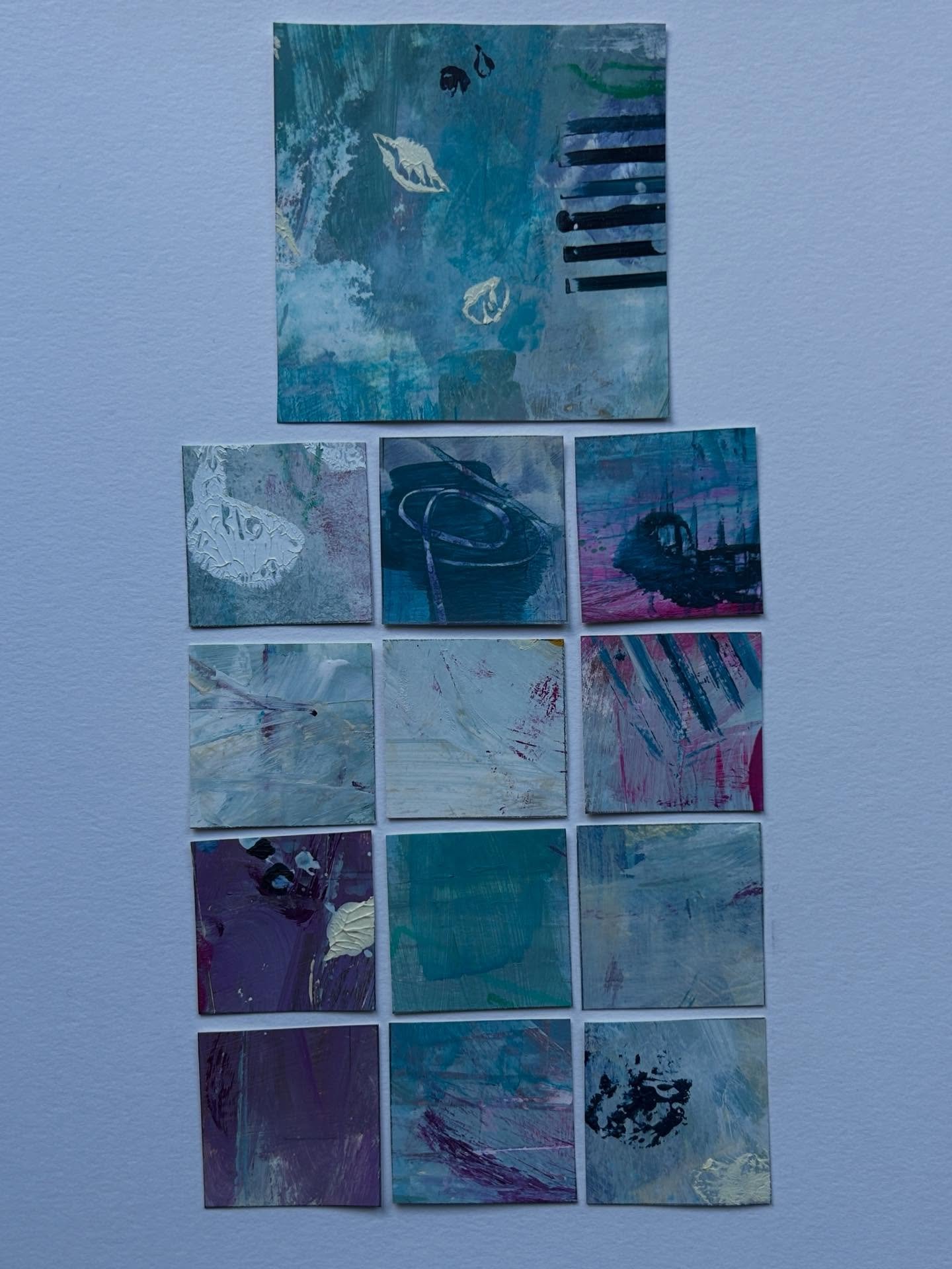 Rediscover
November squares with @fayebridwater
I was looking at some older work and found 2 lonely abandoned pieces on paper. They didn&rsquo;t work as a whole, but I liked some areas, Sketch square to the rescue, sparking new ideas
What a great &am