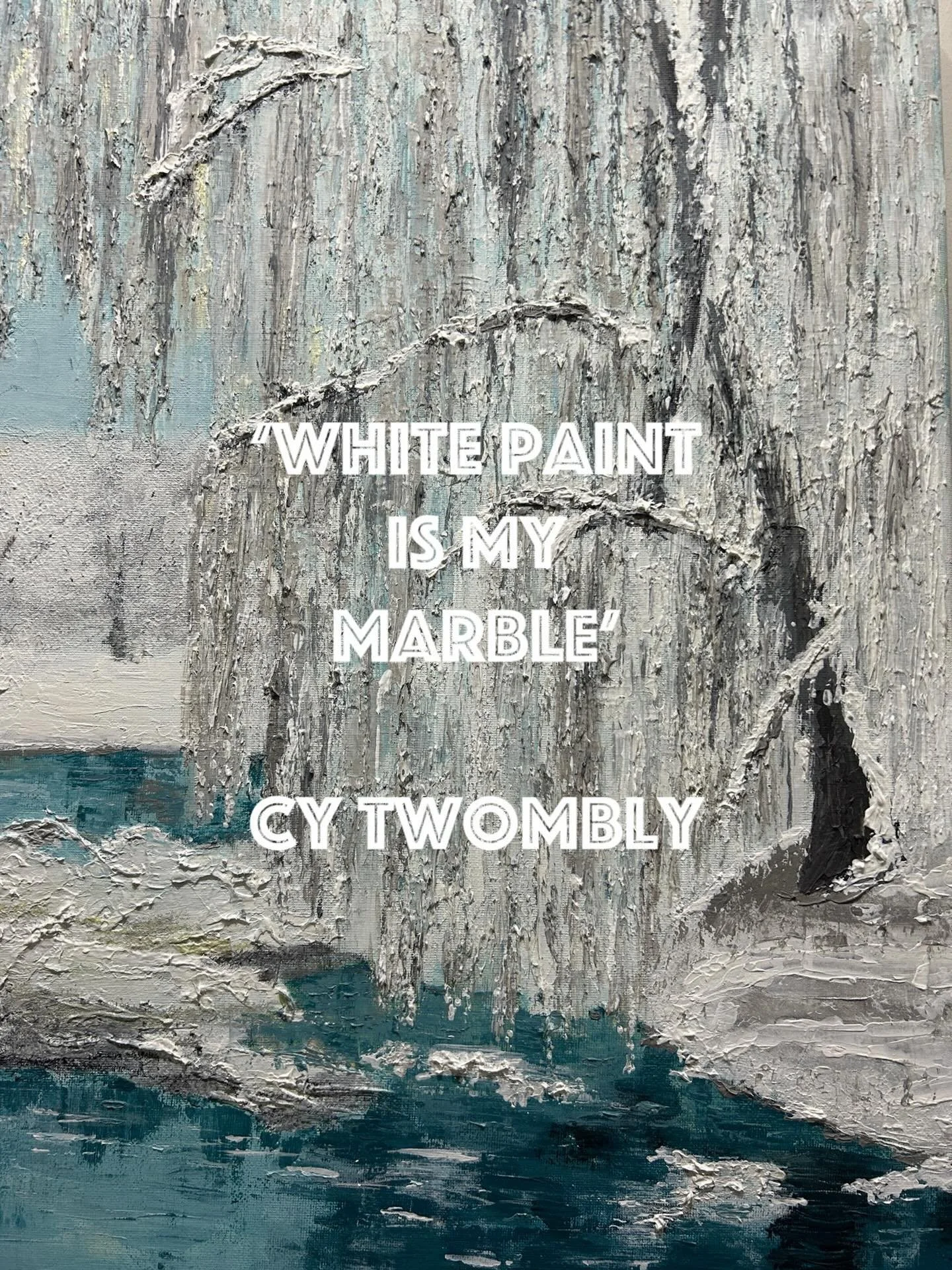 &ldquo;White paint is my marble&rdquo; 
Cy Twombly 

It is not blank or empty, it is a space full of potential. Like a sculptor shapes marble, white paint shapes with marks, layers, and gestures. 
Action &amp; simplicity. 

#ArtAsProcess
#MaterialAsM