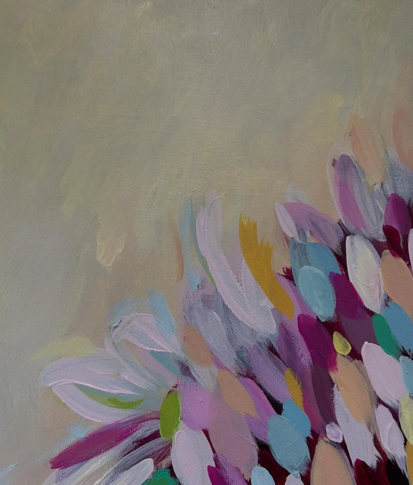 Some yummy corners of these 2 paintings &hellip; no sunny studio today, it&rsquo;s currently raining ! 
But a happy painting day x 

#yorkshireartist
#interiordesignart 
#happystudiodays
#liquitexpaint 
#commissionart
www.rivastudioart.co.uk
