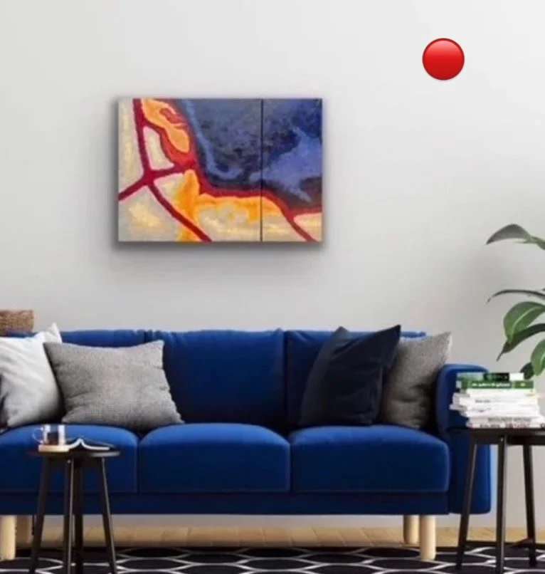 🔴 &lsquo;Prismatic Springs &lsquo; Diptych 

Pleased to share that this painting has been acquired and will be displayed in a local doctor&rsquo;s surgery.
Grateful for all the support. 

Sign up to my newsletter for more  updates soon, link in bio 