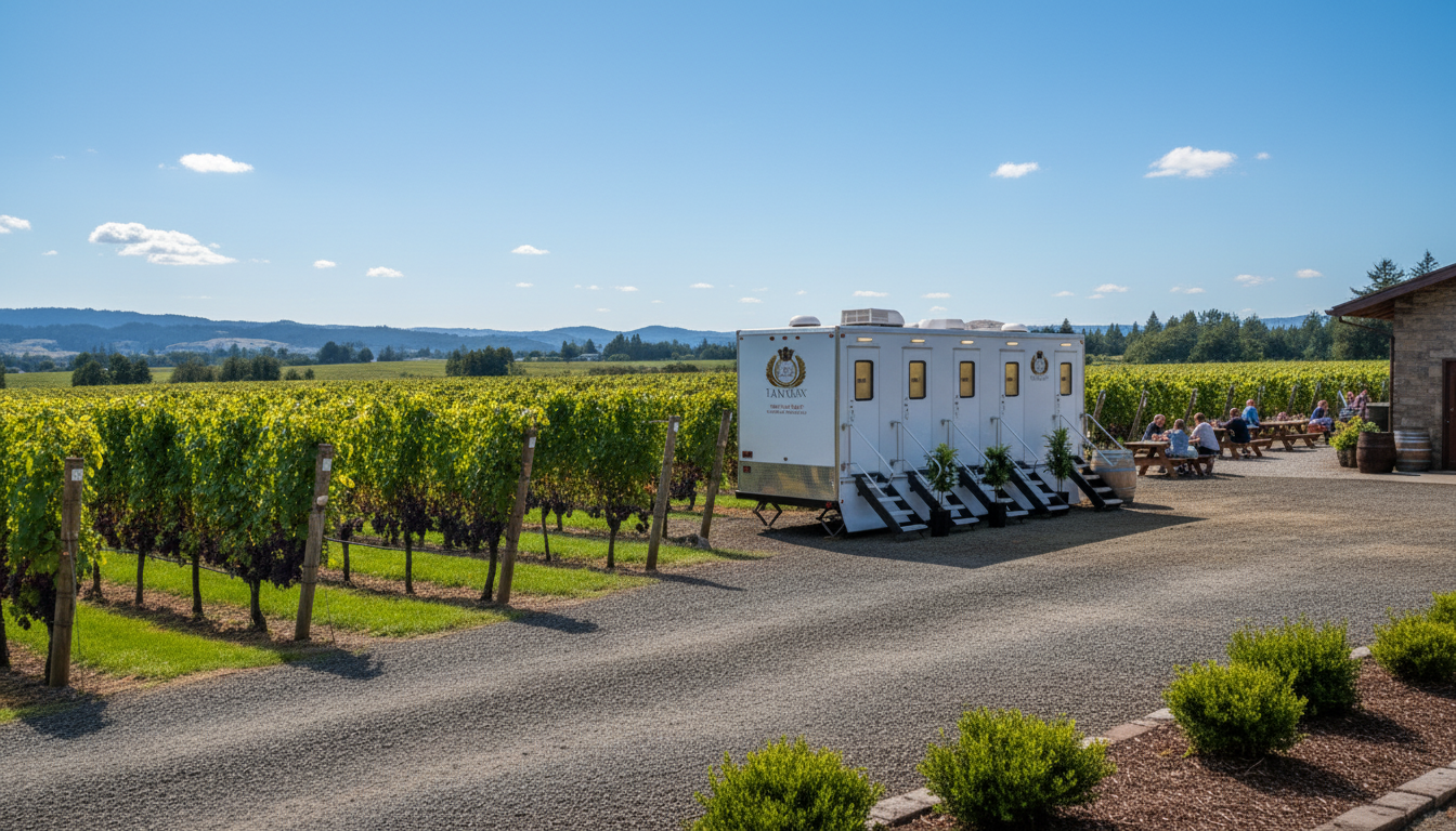 restroom trailer for winery / vineyard oregon