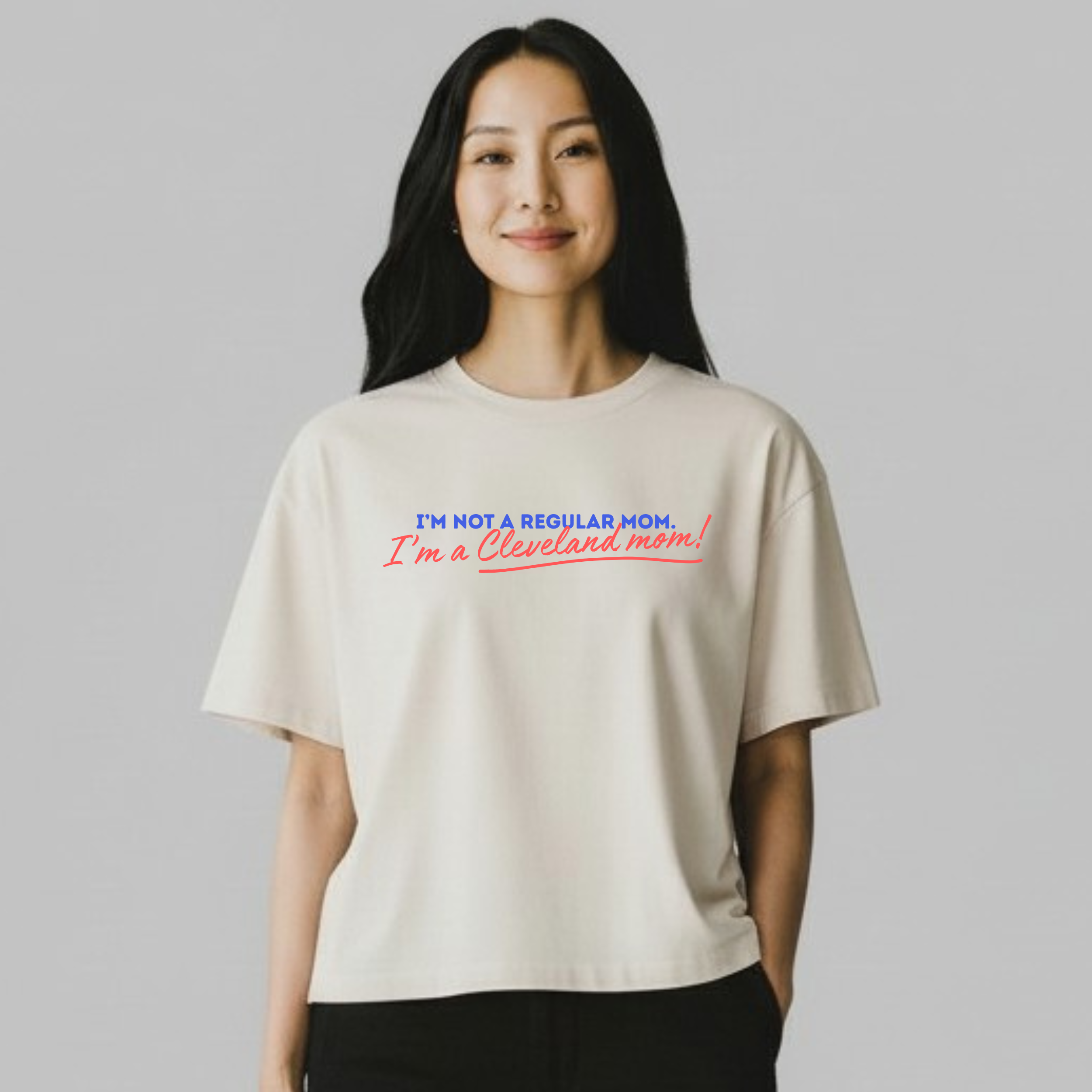 Women's I'm A Cleveland Mom Tee Model.png