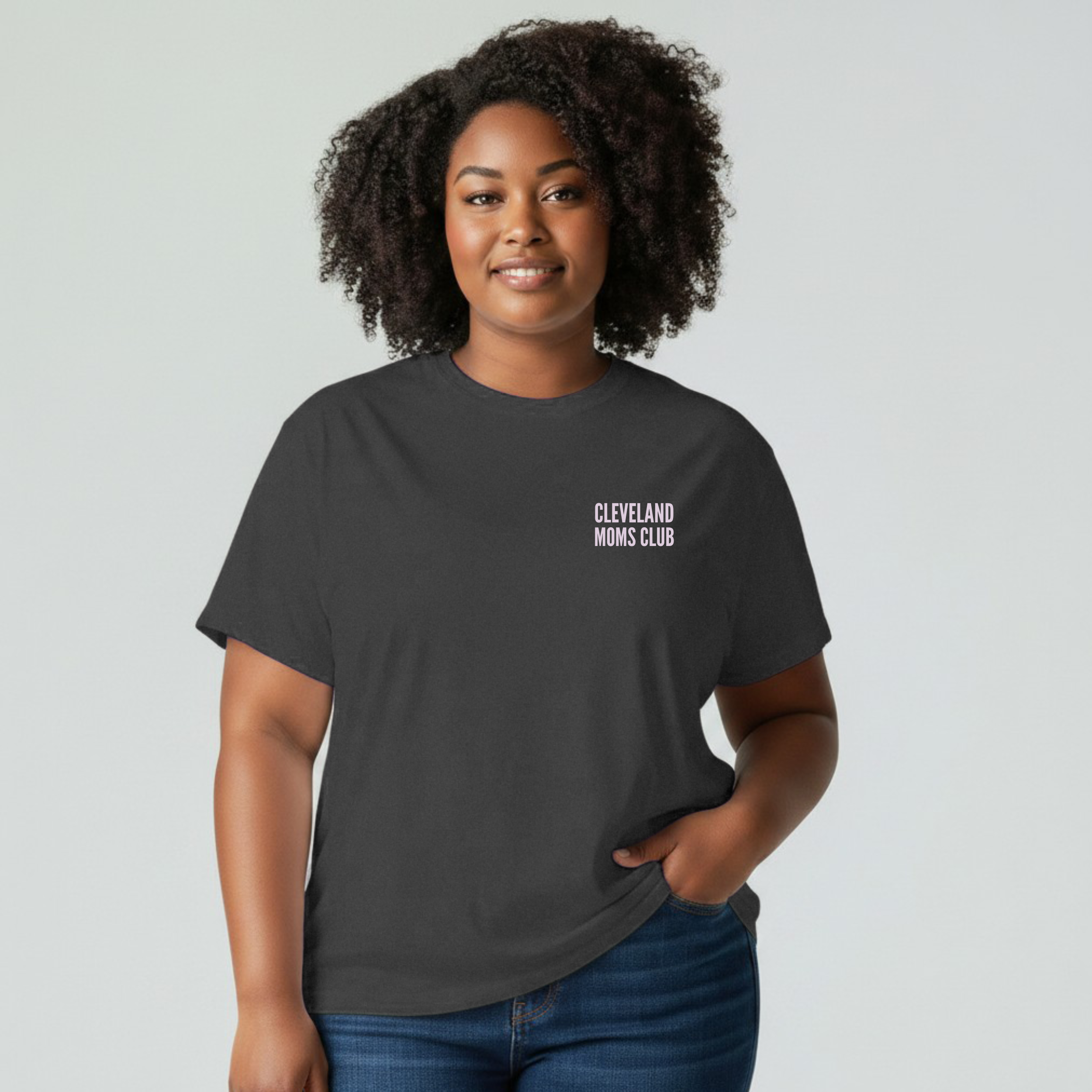 Cleveland Moms Club Tee Front Pepper Model.png