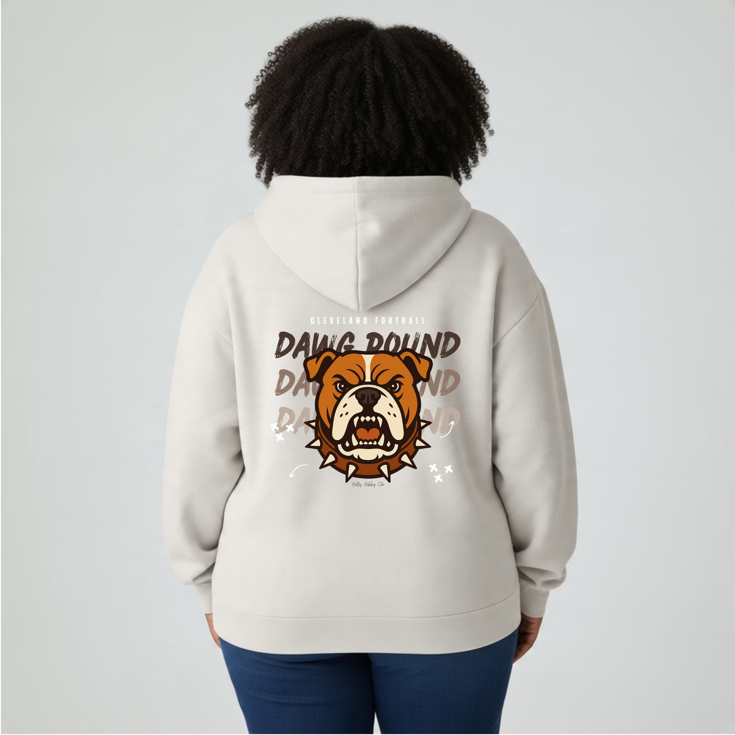 Cleveland Football Dawg Pound Hoodie Model Back.png