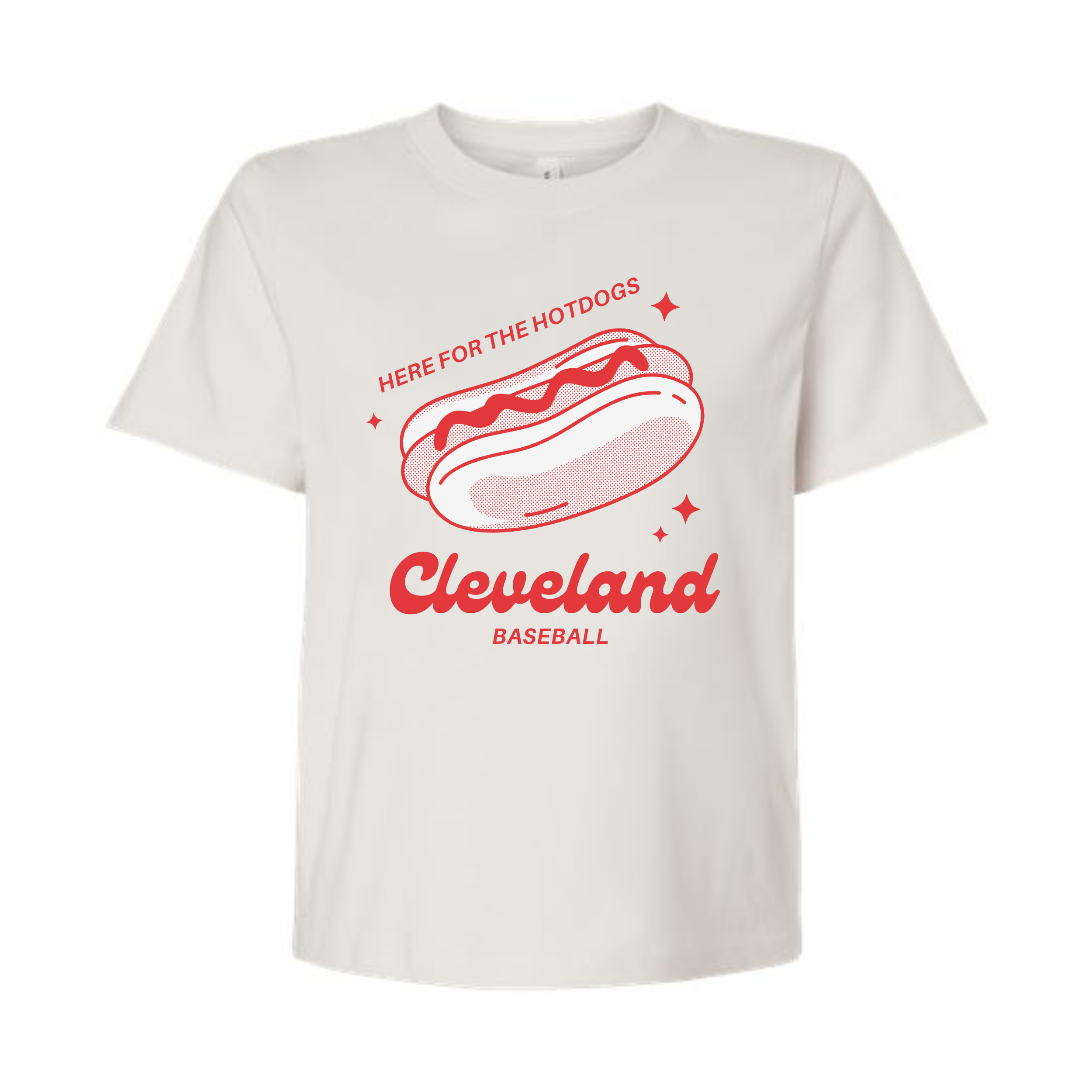 Women's Here for the Hotdogs Cleveland Baseball Tee Front.png
