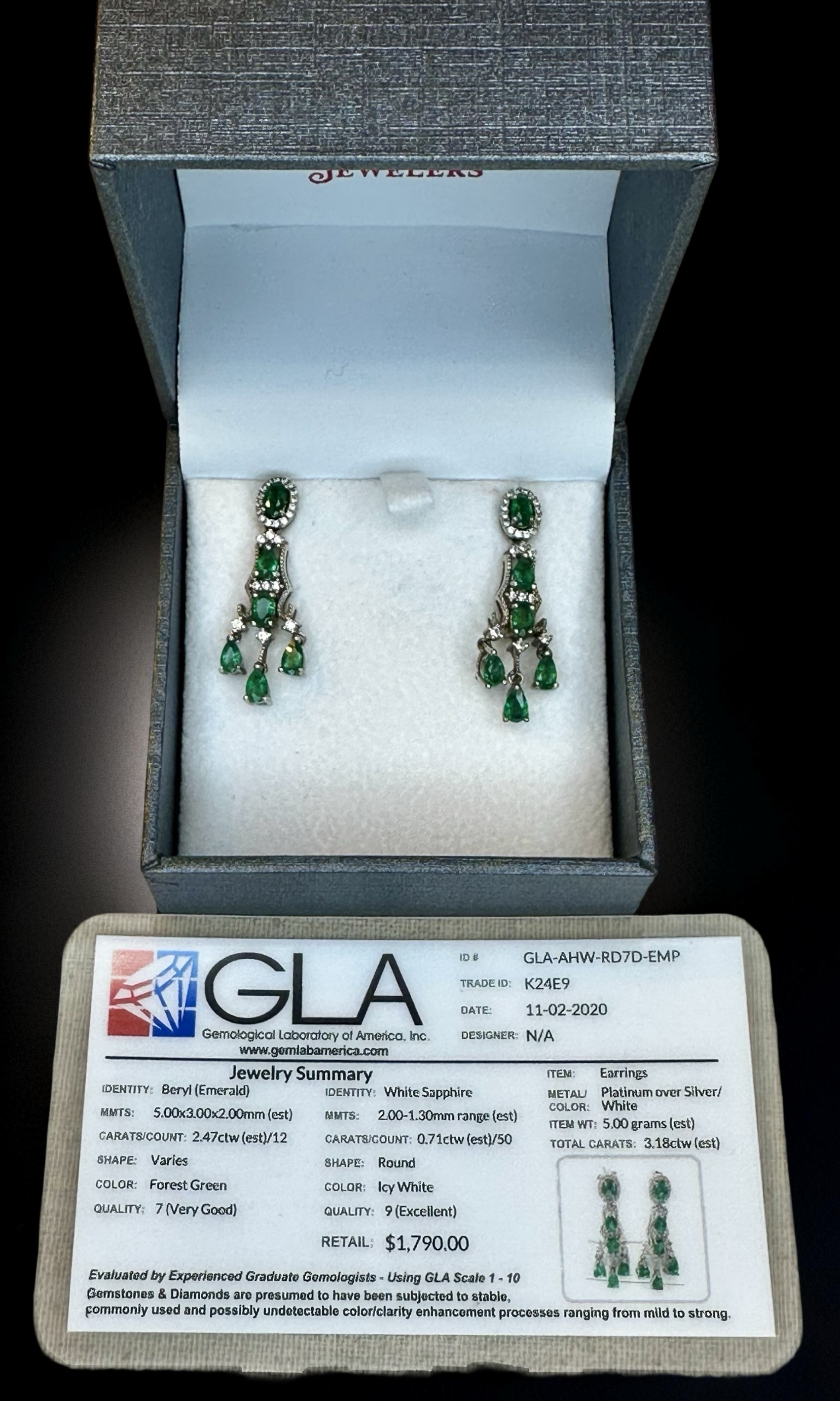 Lamon Jewelry Emerald Earrings NEW