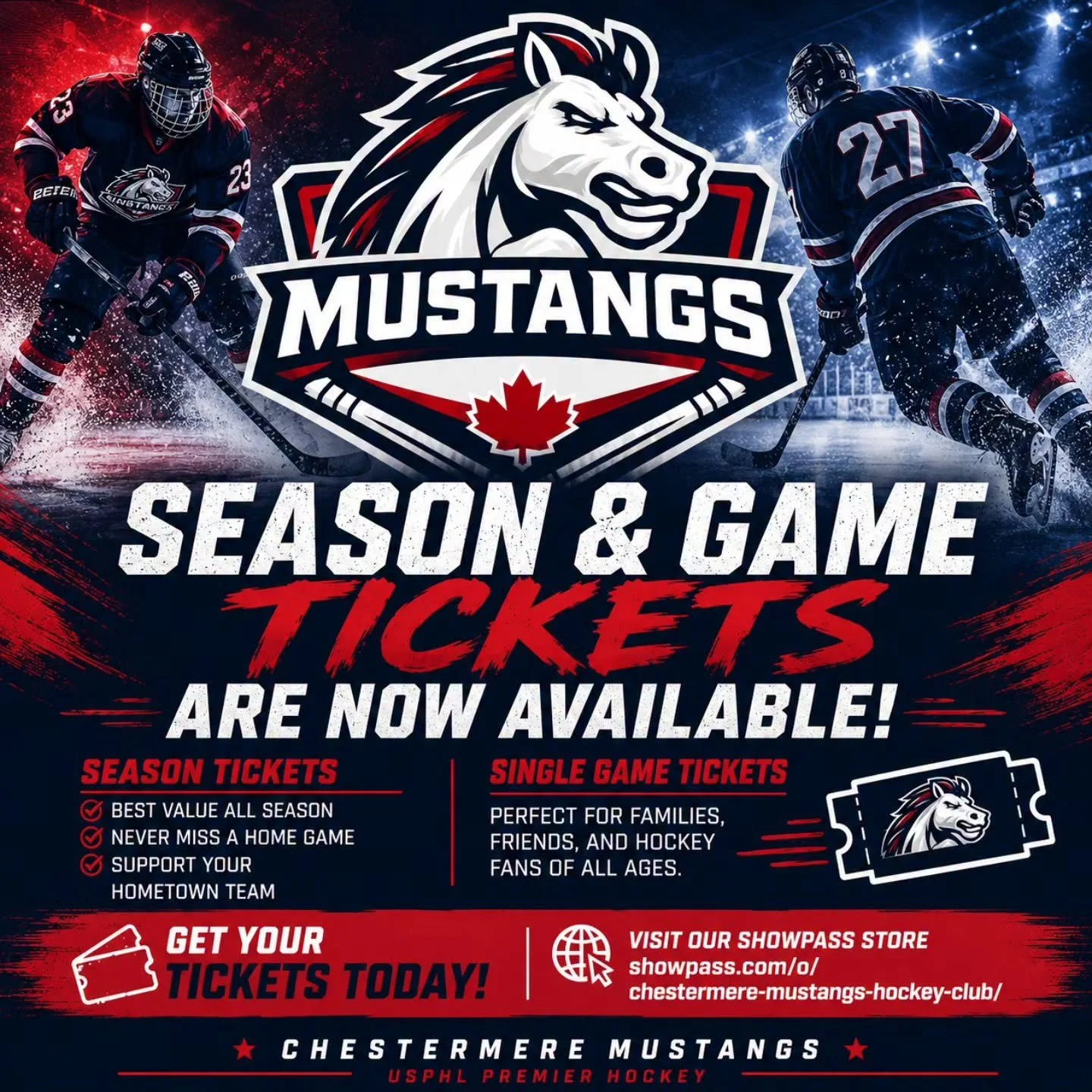Chestermere Mustangs hockey tickets