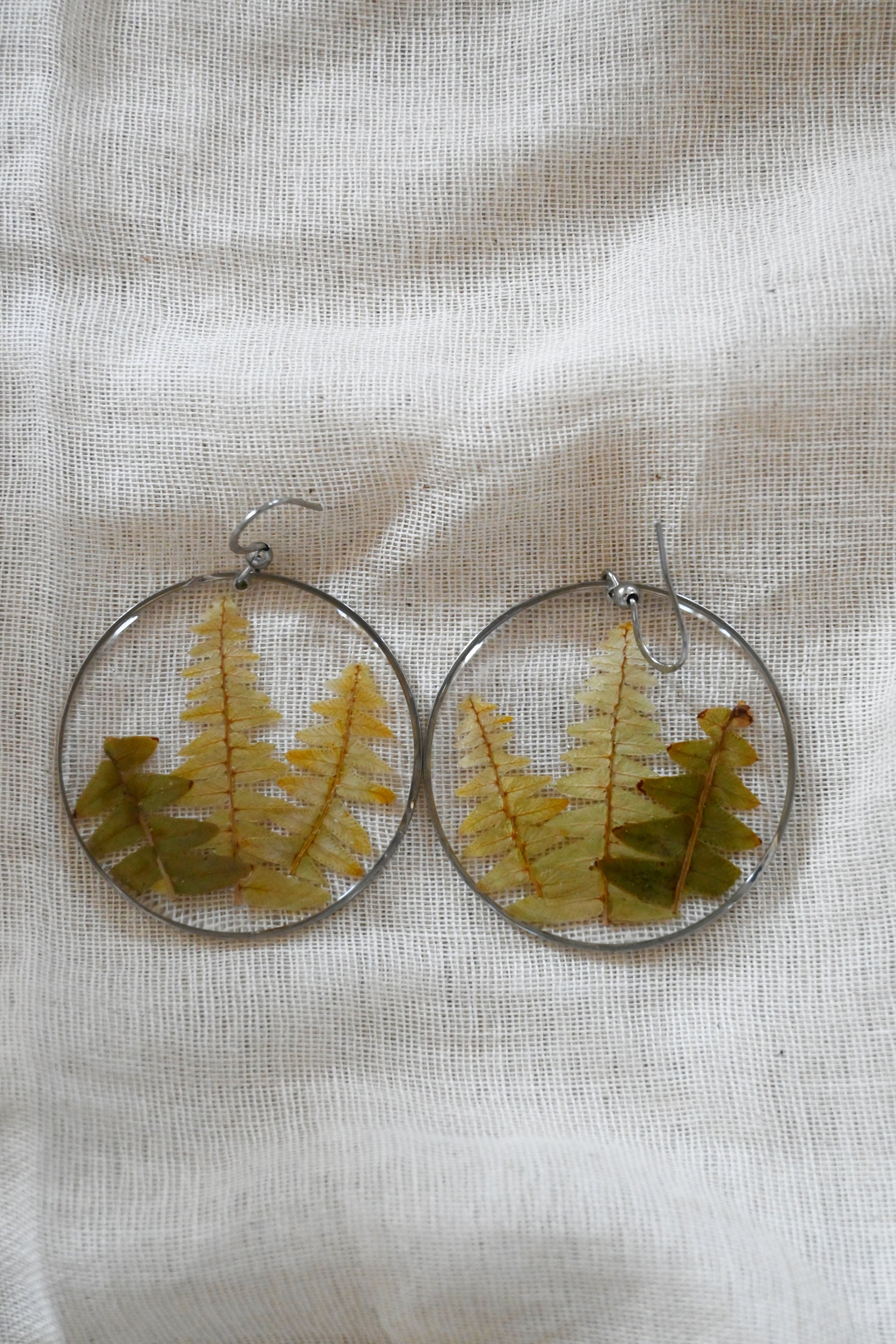Handmade Fern Real Flower Earrings.jpg