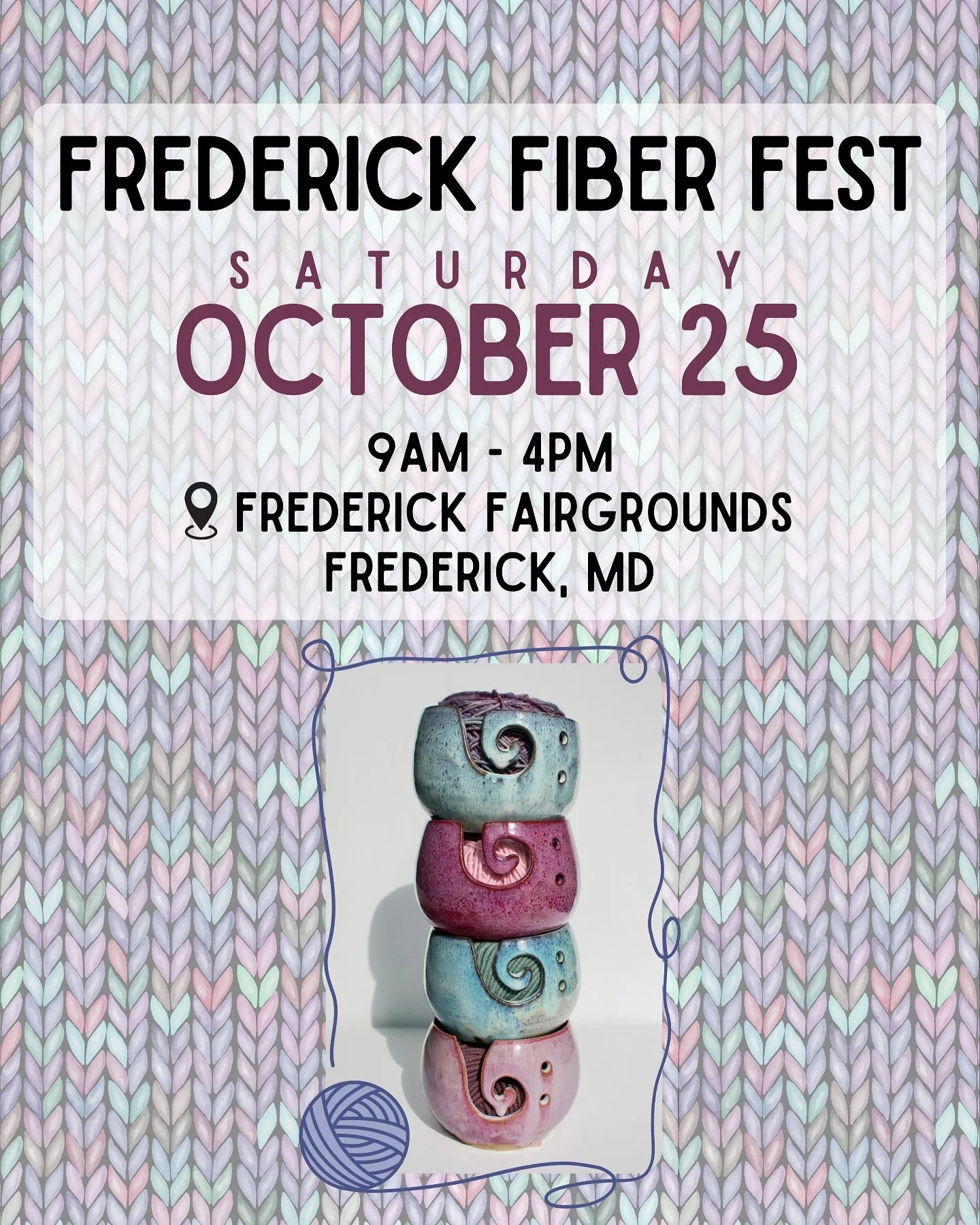 Excited to share that our next market will be @frederickfiberfest on October 25! π§Ά If you’re getting ready for knitting season, we’re right there with you, and this is a great place to be. This free event has so much fibery goodness, we