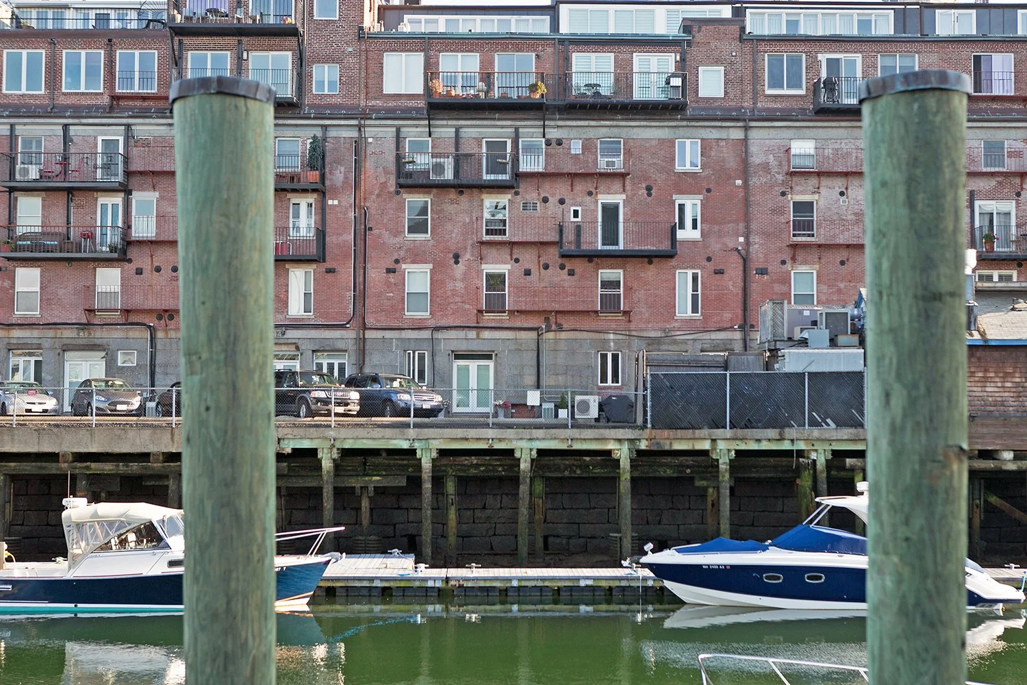 Condos built on a wharf are pictured in Boston’s North End, June 6, 2016. 