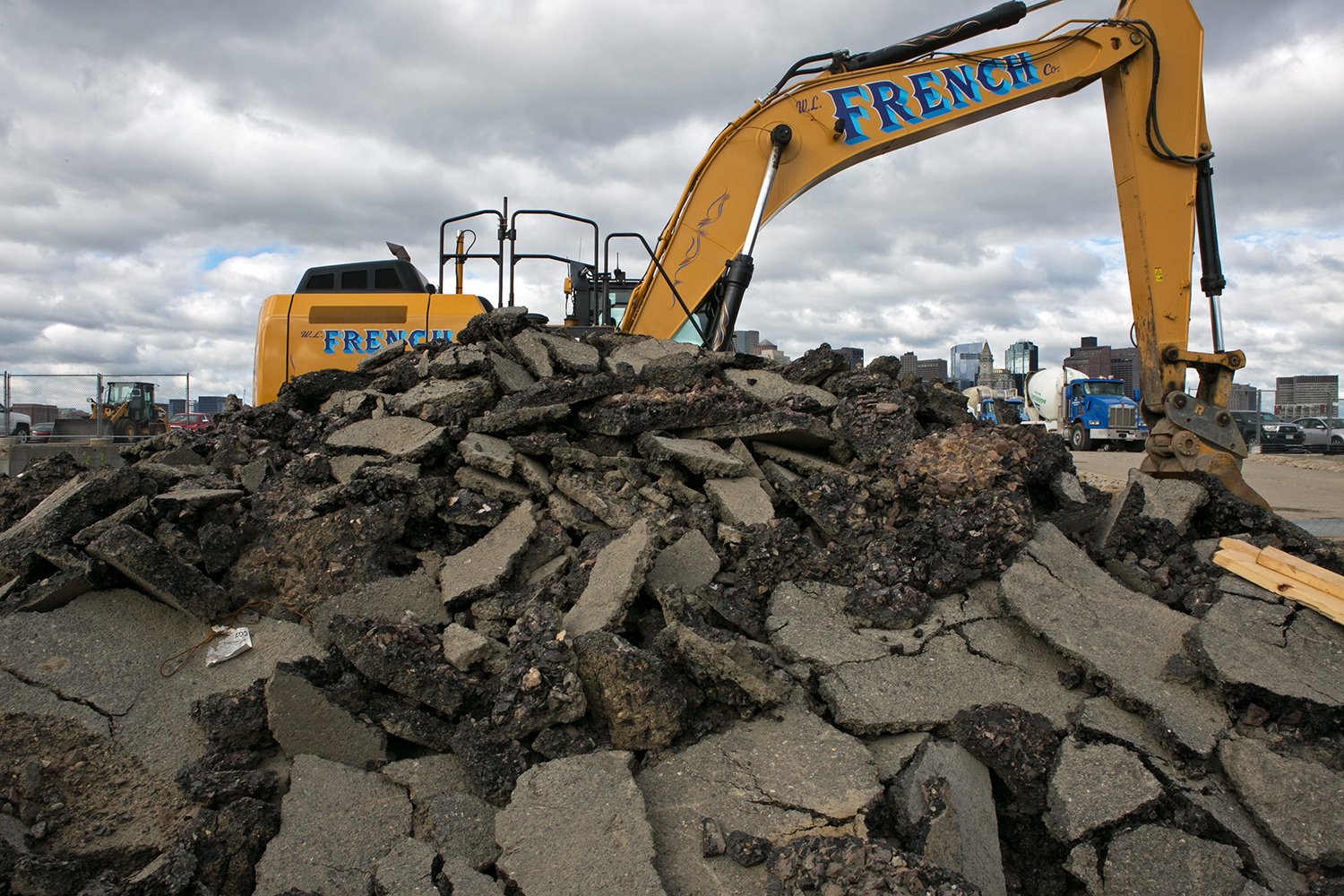 Heavy machinery is pictured at the Portside at East Pier construction site in East Boston on June 9, 2016. 