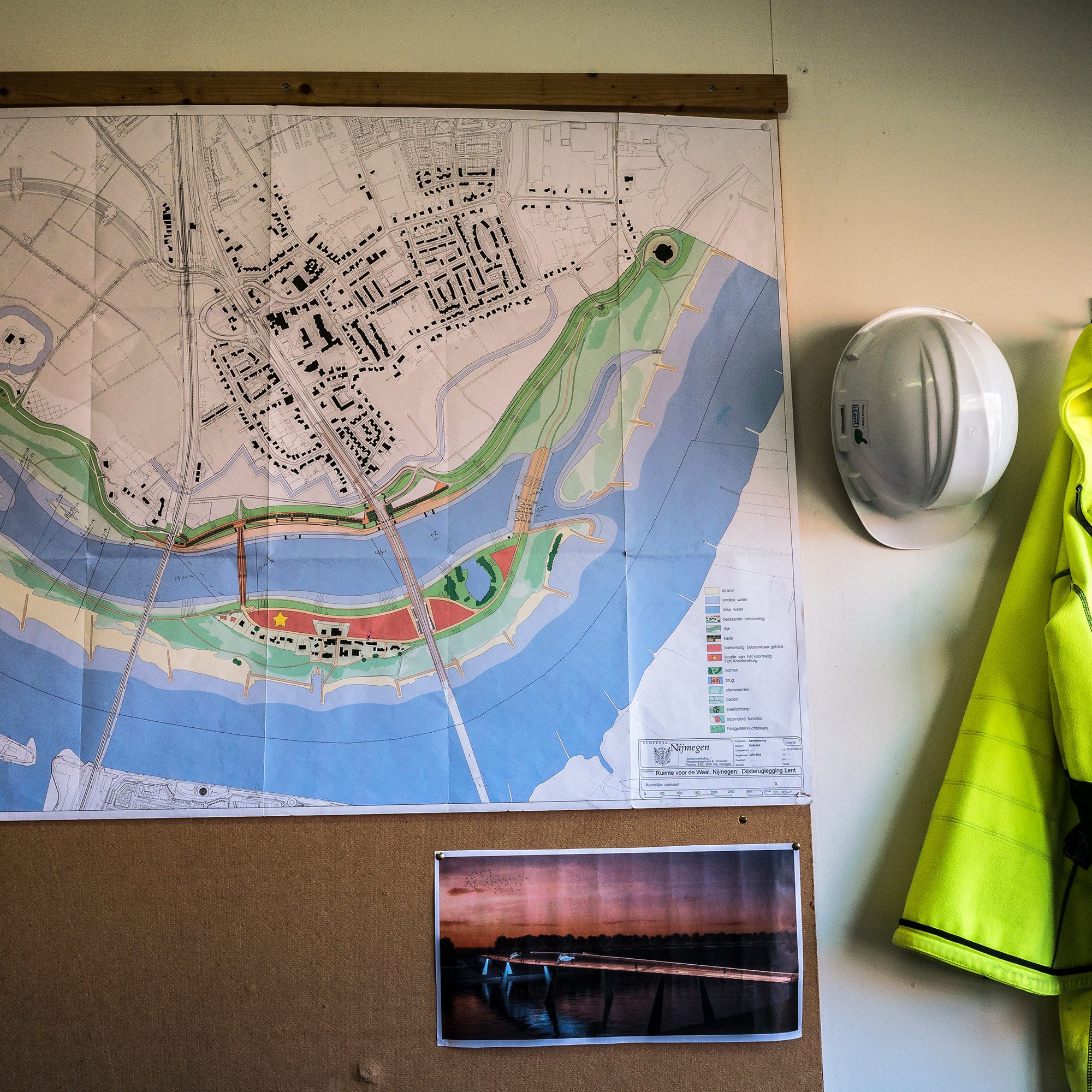 Project plans for Room for the River in Nijmegen. 