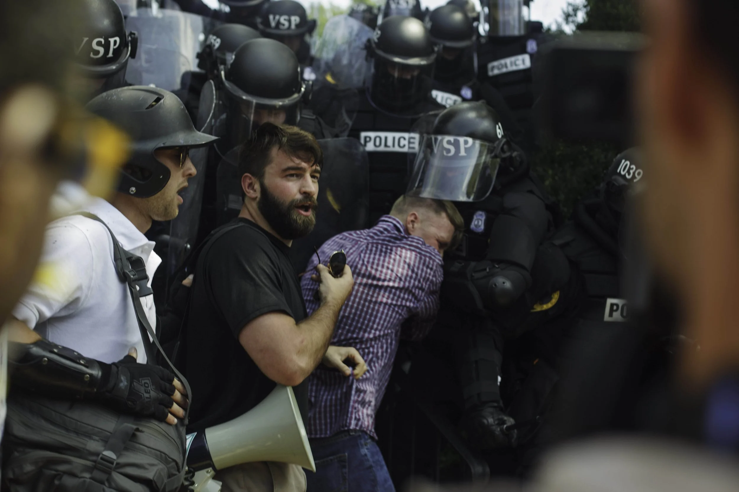  Alt right activist Tim Gionet, also known as Baked Alaska, says that he suffered from permanent eye damage after being sprayed with bear mace during the brawls that occurred during the UniteThe Right rally. August &nbsp;12, 2017 Charlottesville, VA.
