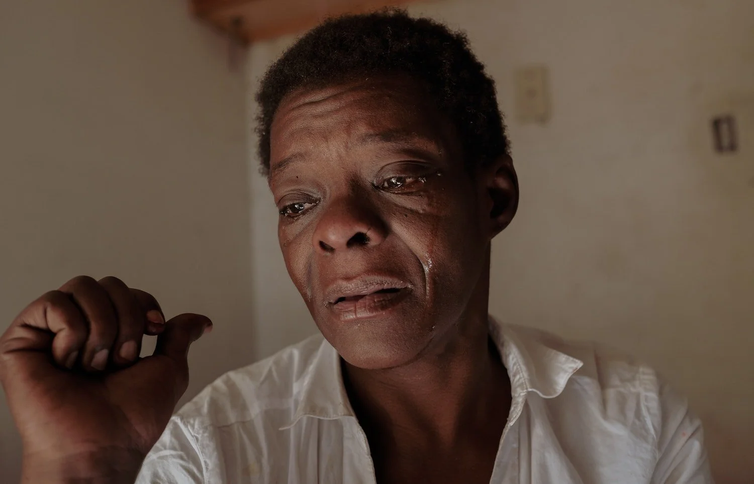  Clotele Davis cries as she recalls her battle with addiction. “Sometimes I feel like dying. I feel like I don’t exist,” Davis said. “My husband, the love of my life, ended up leaving me and taking my daughter with him. I started using drugs to cope 