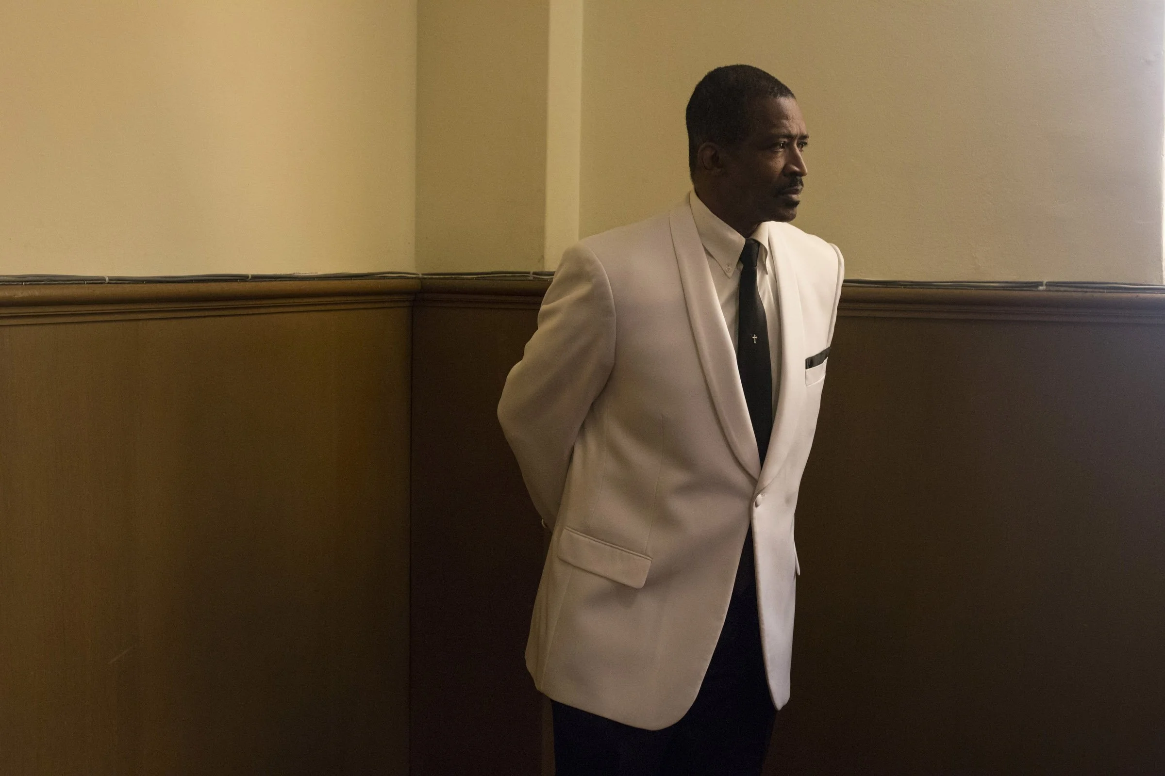  Lawerence Abney, a deacon, watches over the congregation during the service at the Third Baptist Church in the Fillmore district of San Francisco, California, on Sunday, November 5, 2017. (Photo by Brittany Greeson) 